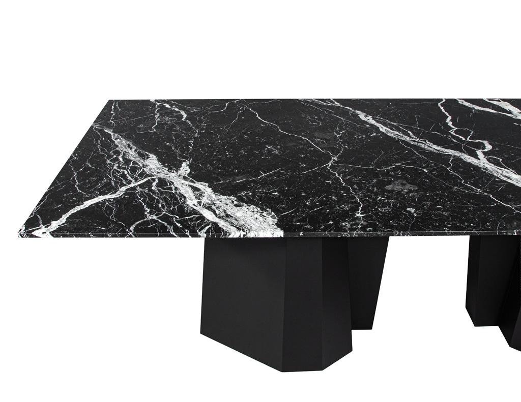 Contemporary Nero Milano Modern Marble Dining Table by Carrocel For Sale