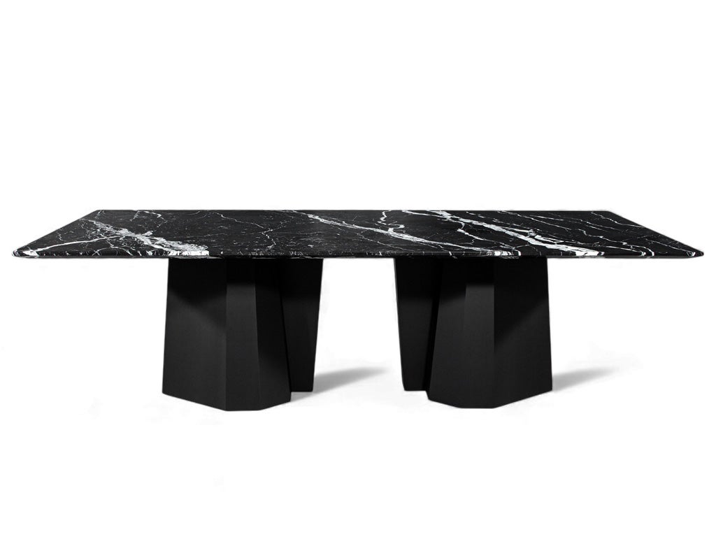Nero Milano Modern Marble Dining Table by Carrocel For Sale