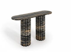 Nero Picasso Artistic Marble Fluted Console Table - Custom Console Table