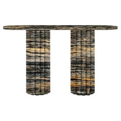 Nero Picasso Artistic Marble Fluted Console Table - Custom Console Table