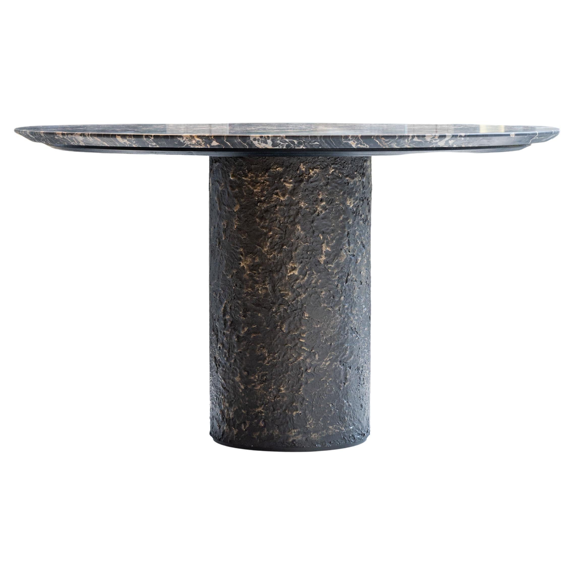 Table de salle à manger en bronze Nero Portoro par Serafini en vente