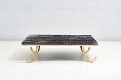 Nero Portoro Marble and Brass Coffee Table, 1940