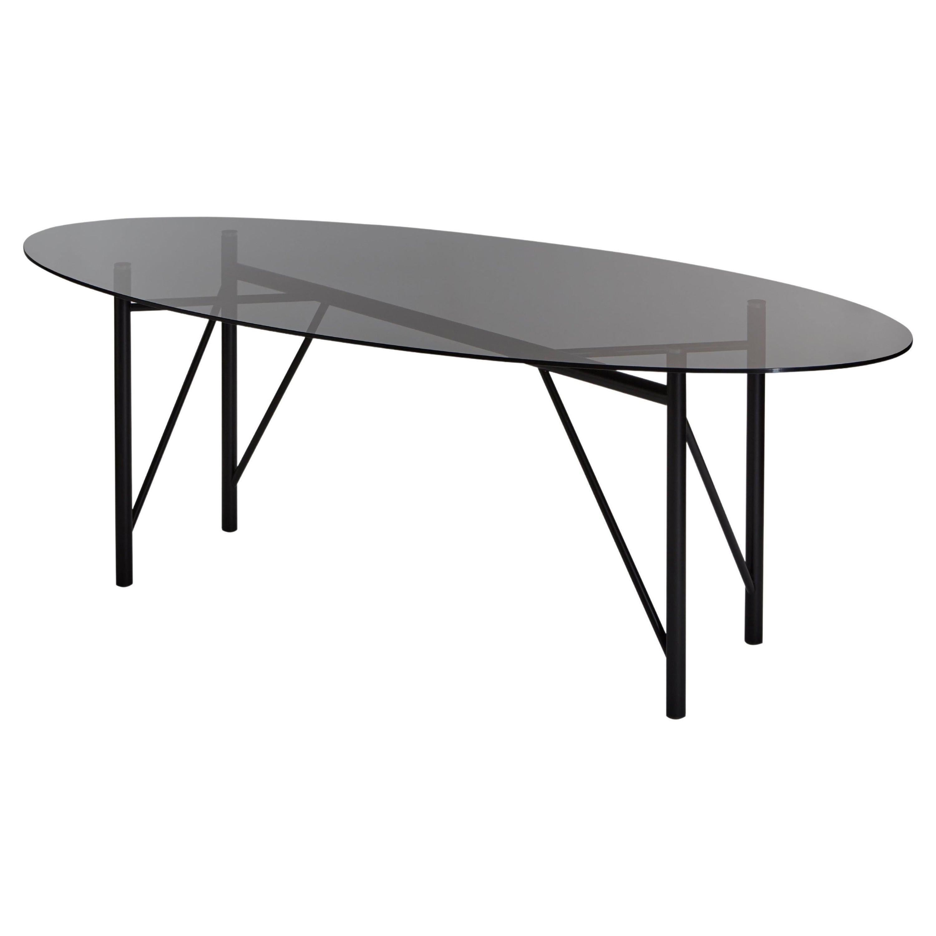 Nero Tubolar Table Oval 220 by Mentemano For Sale
