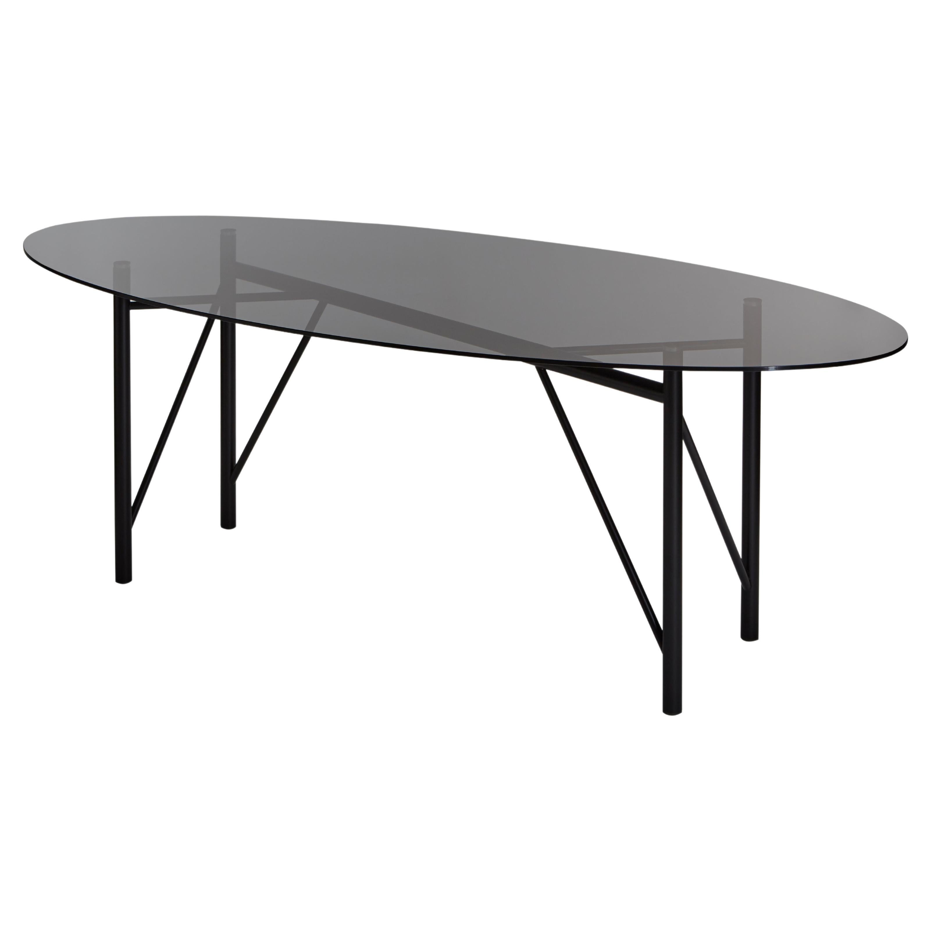 Nero Tubolar Table Oval by Mentemano For Sale