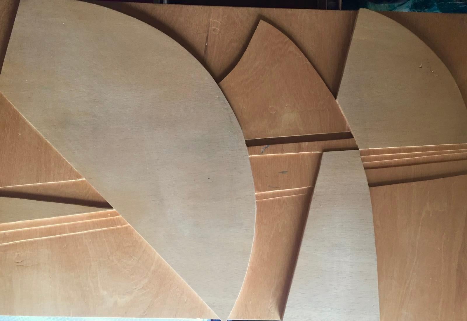 Nerone and Patuzzi Abstract Wood Wall Panel for Forme e Superfici. Italy, 1970s In Good Condition For Sale In SAINT-OUEN, FR