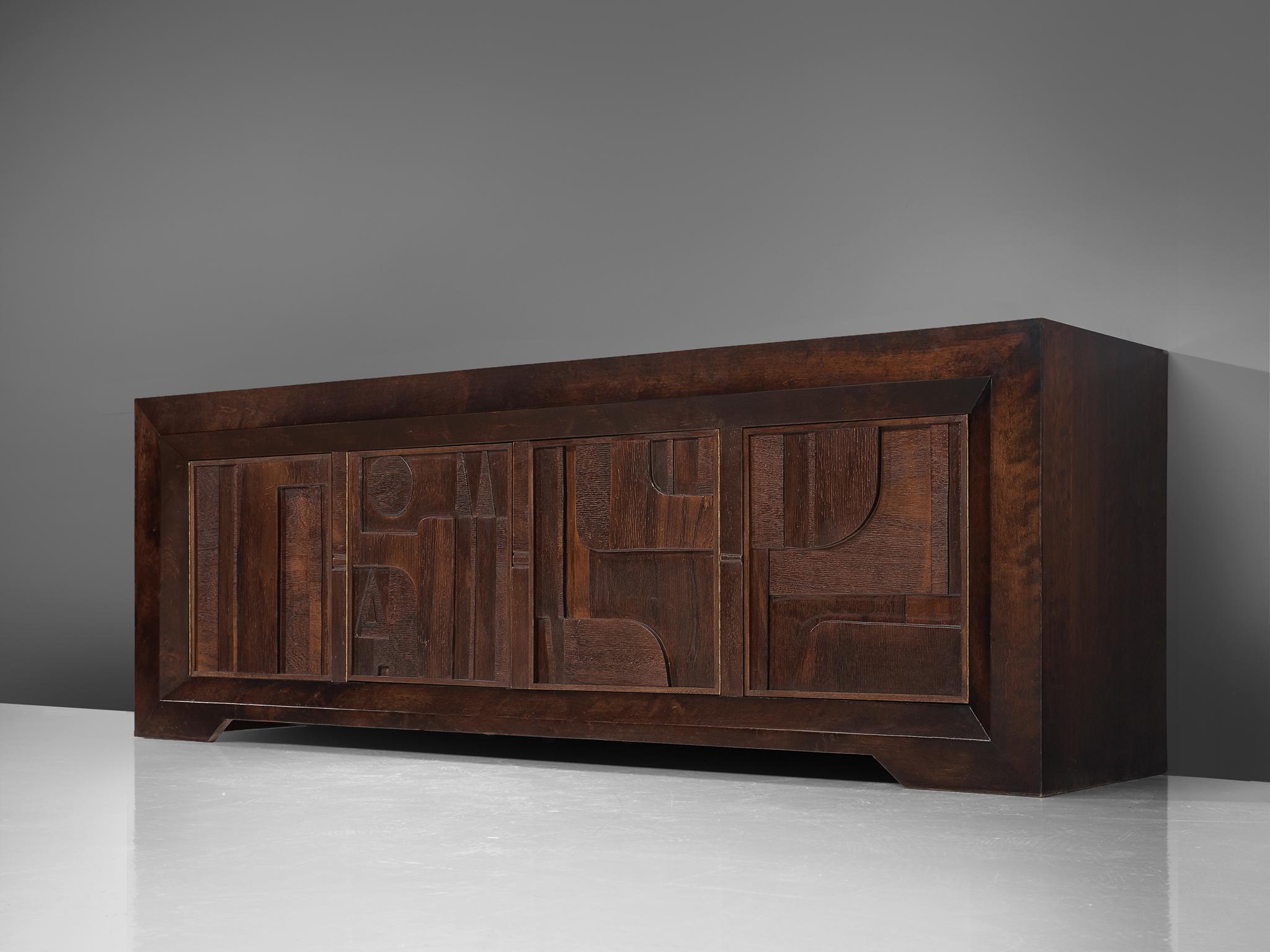 Italian Nerone and Patuzzi for Gruppo NP2 Constructivism Wooden Sideboard