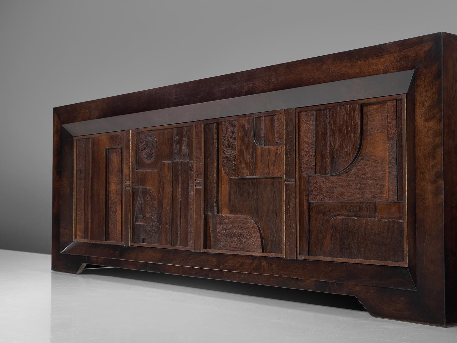 Nerone and Patuzzi for Gruppo NP2 Constructivism Wooden Sideboard In Good Condition In Waalwijk, NL