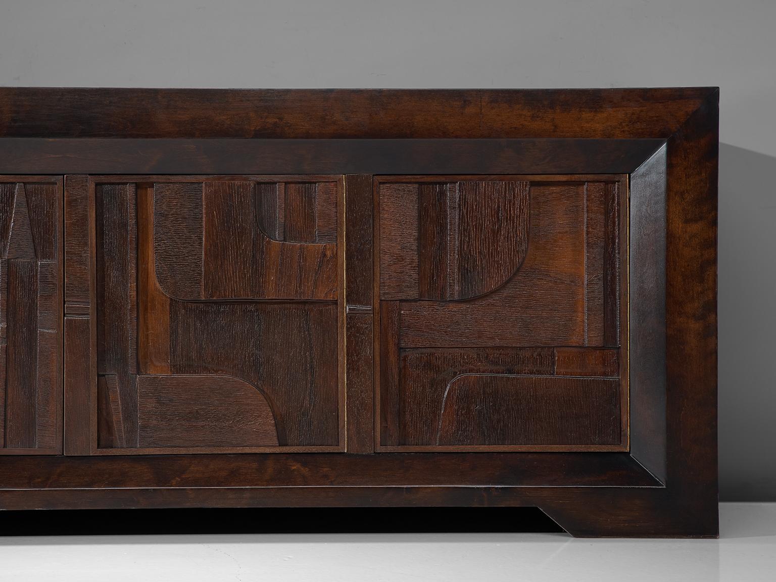 Late 20th Century Nerone and Patuzzi for Gruppo NP2 Constructivism Wooden Sideboard