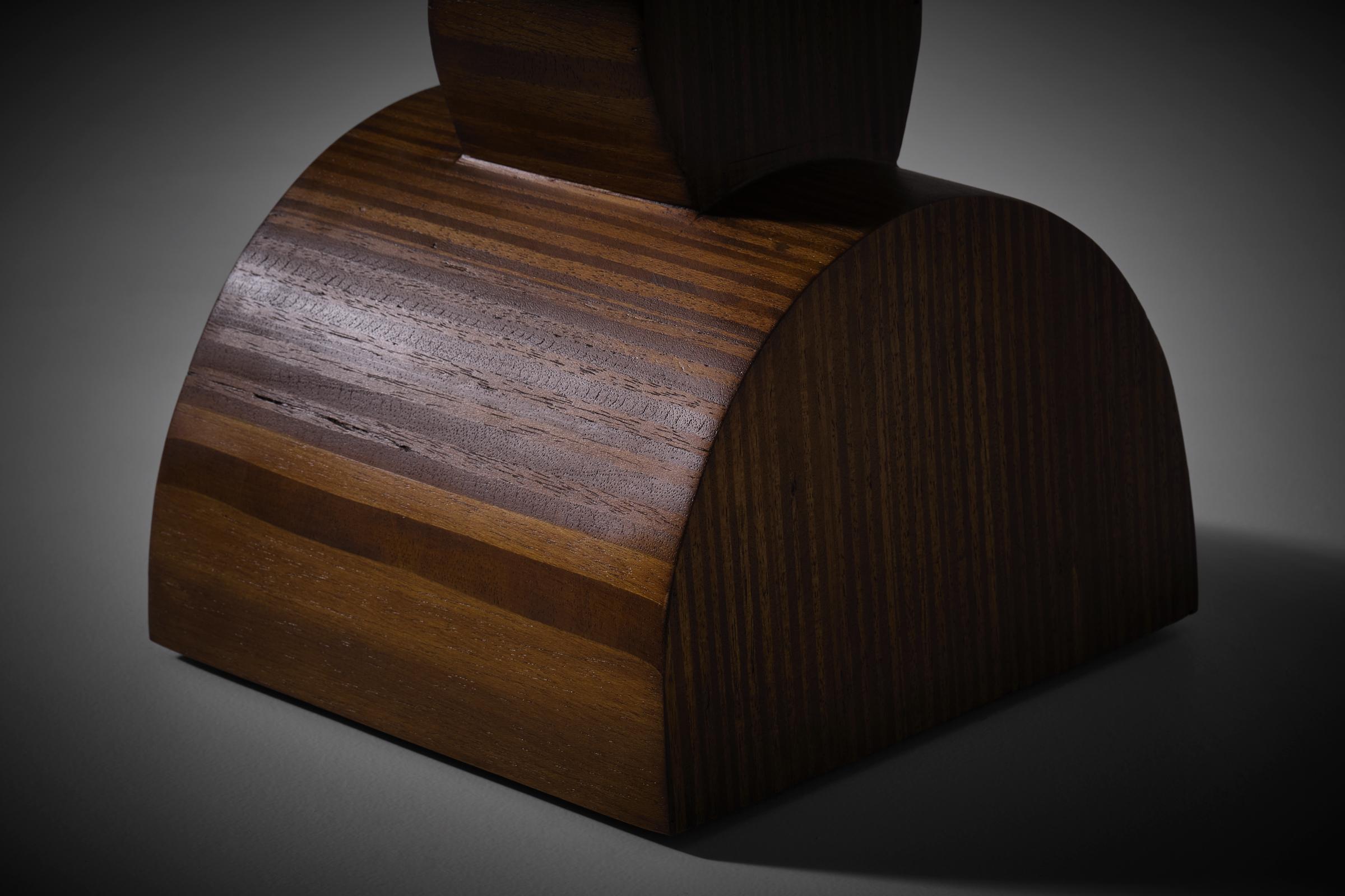 Nerone Ceccarelli abstract wooden Totem sculpture, Italy 1970s 4