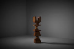 Nerone Ceccarelli abstract wooden Totem sculpture, Italy 1970s