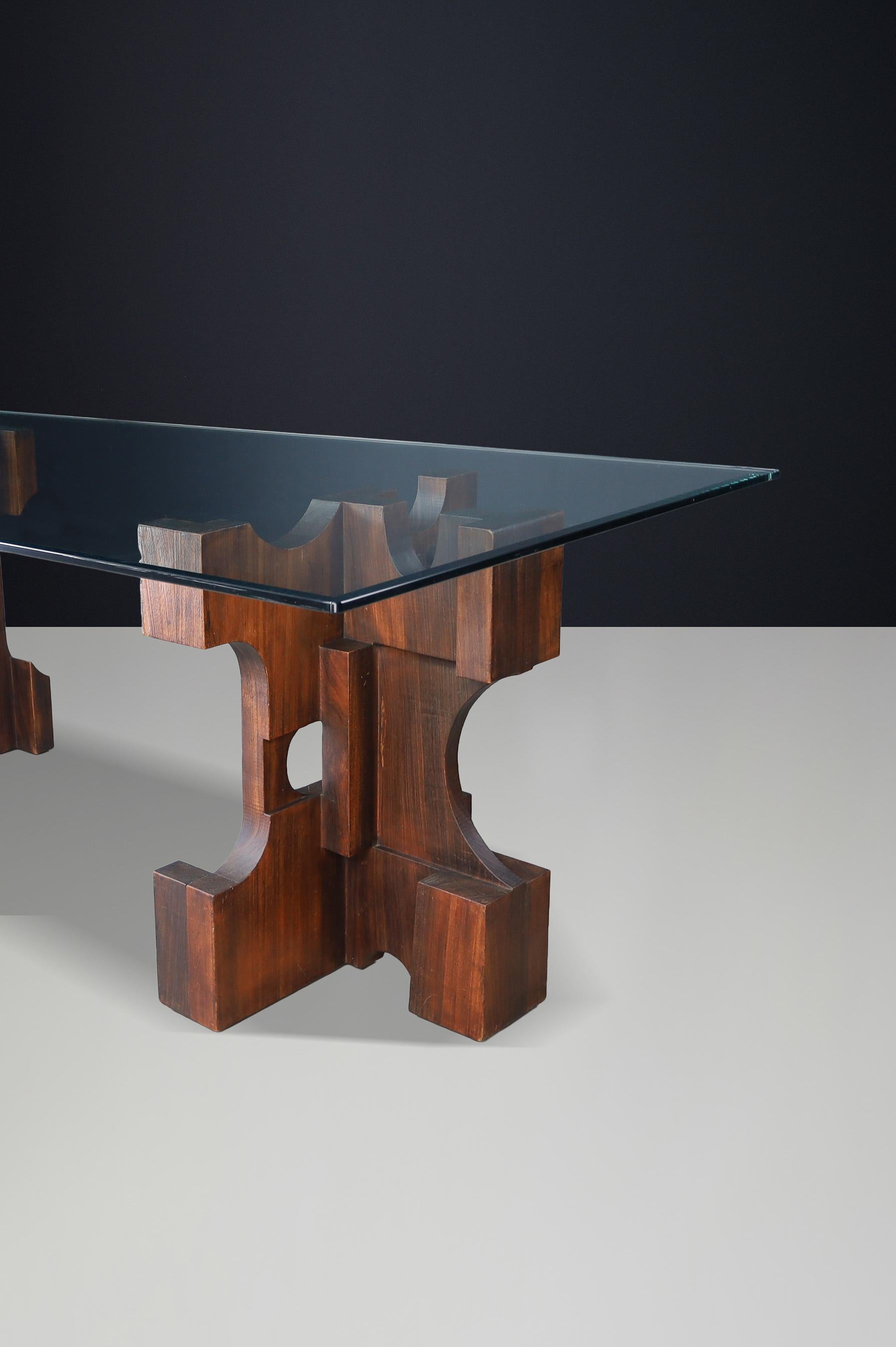 Fin du 20e siècle Nerone Ceccarelli pour Gruppo NP2 - Table à manger ou bureau sculptural, Italie, 1982 en vente