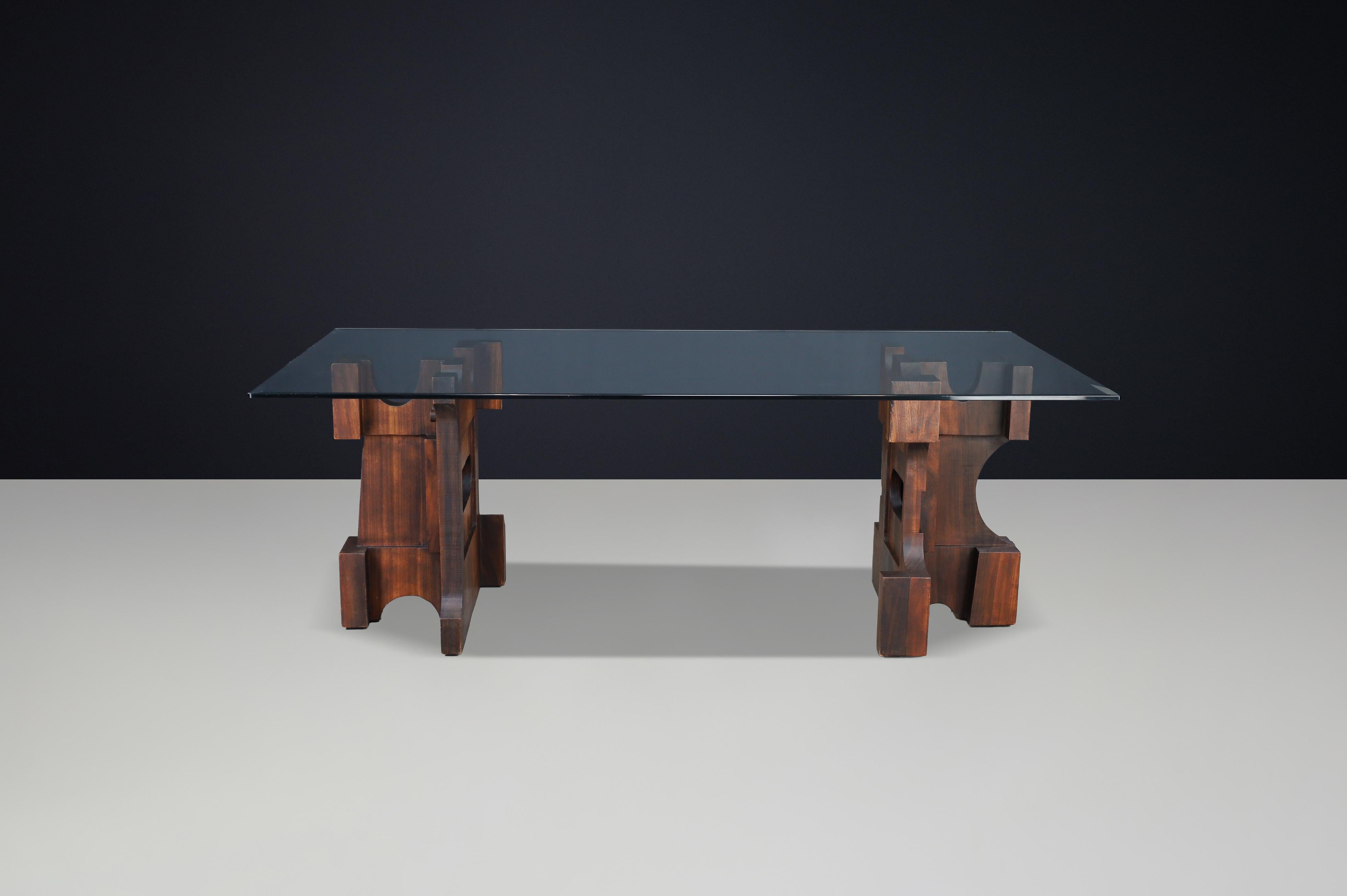 Nerone Ceccarelli pour Gruppo NP2 - Table à manger ou bureau sculptural, Italie, 1982 en vente 1