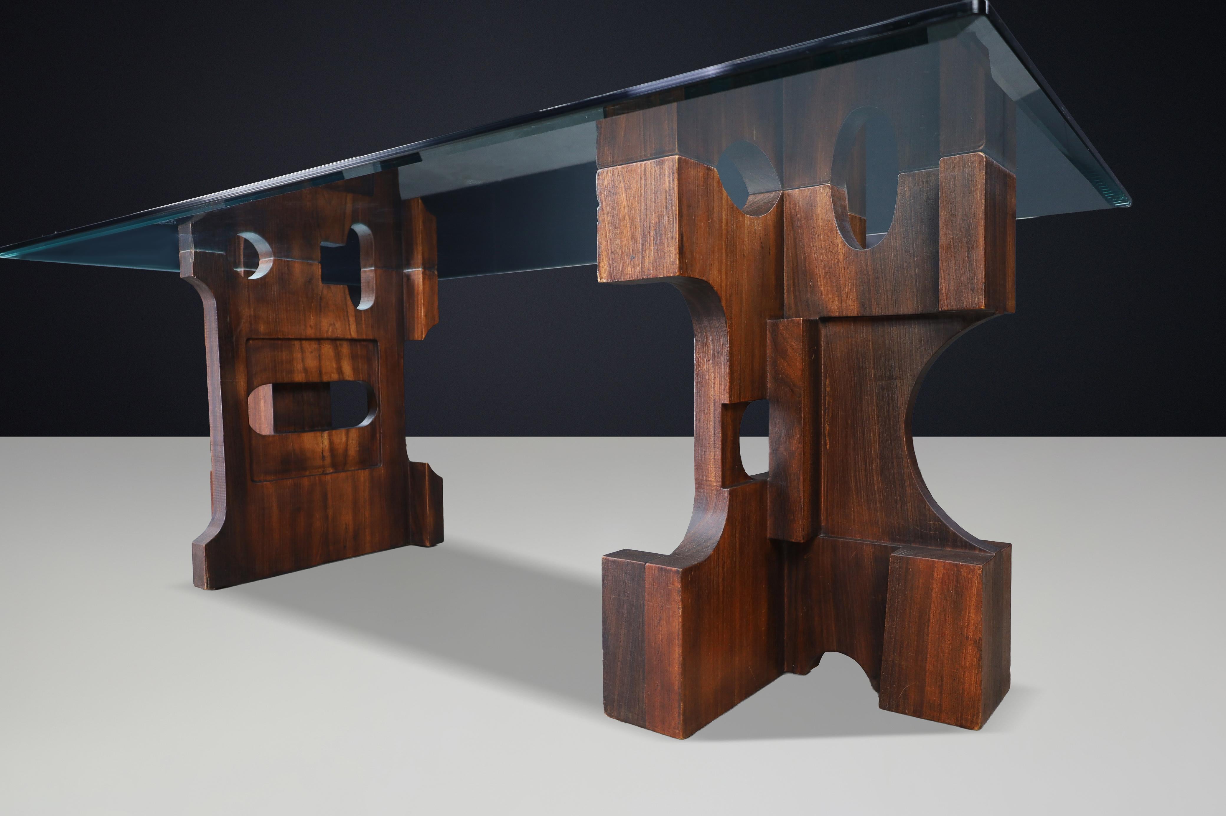 Nerone Ceccarelli pour Gruppo NP2 - Table à manger ou bureau sculptural, Italie, 1982 en vente 2