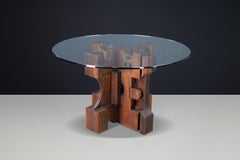 Nerone Ceccarelli pour Gruppo NP2 - Table de salle à manger ronde sculpturale, Italie, 1982