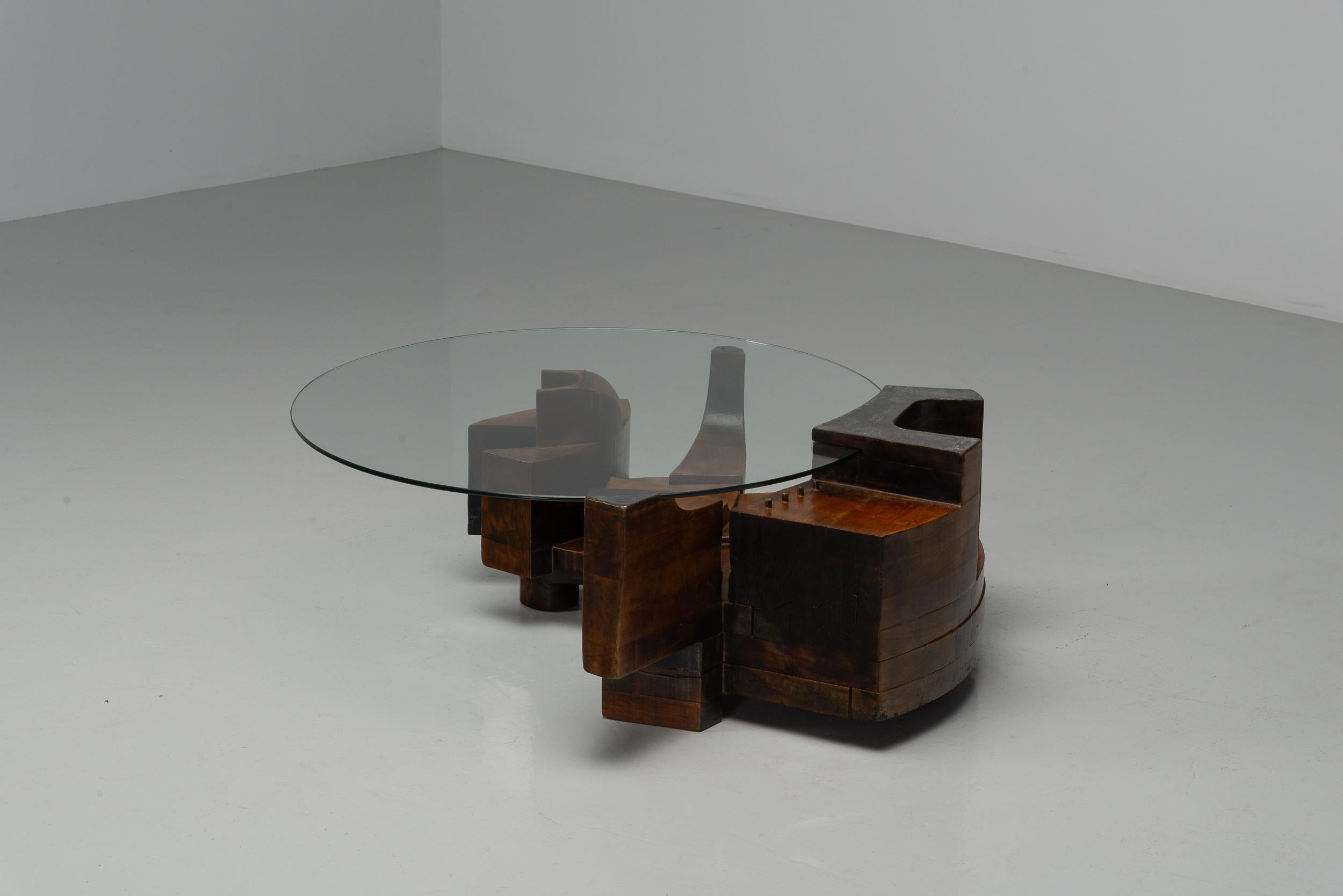 Stained Nerone e Patuzzi coffee table Gruppo NP2 Italy 1972