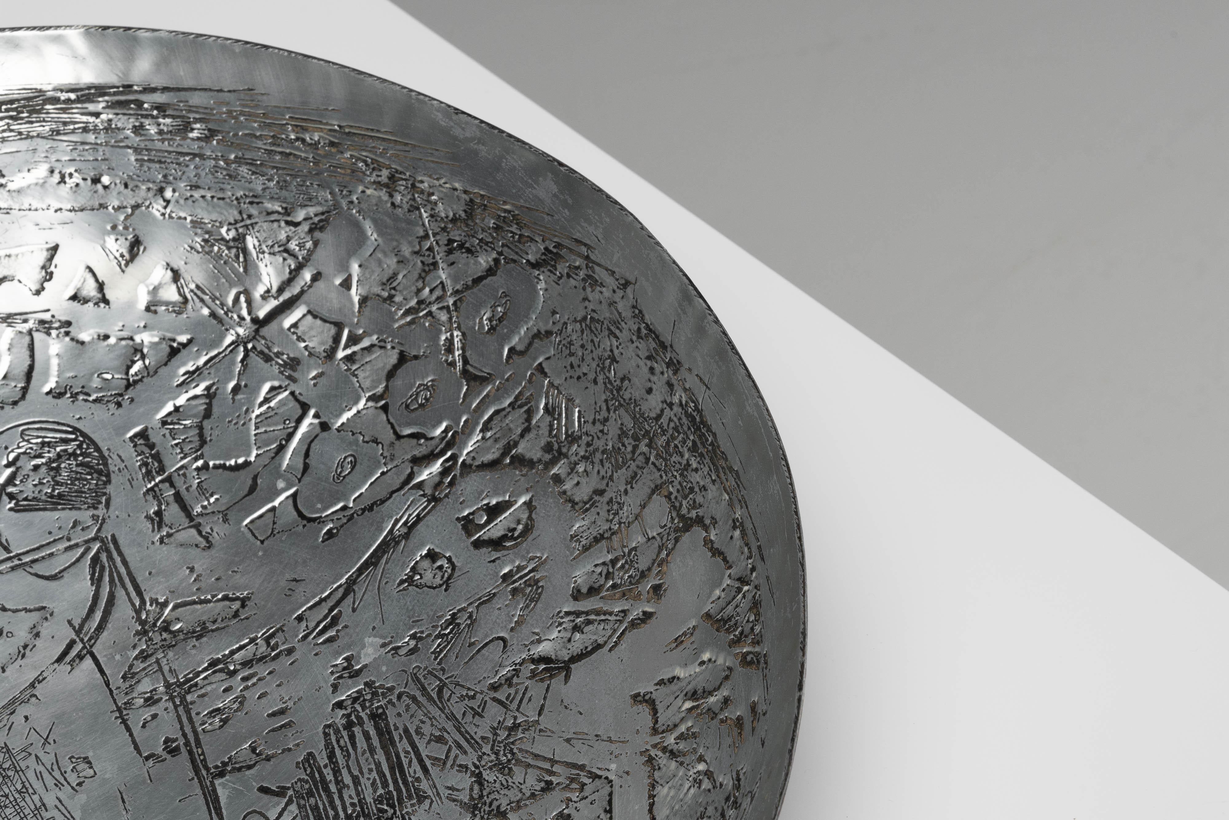 Nerone e Patuzzi etched aluminium bowl Italy 1975 2
