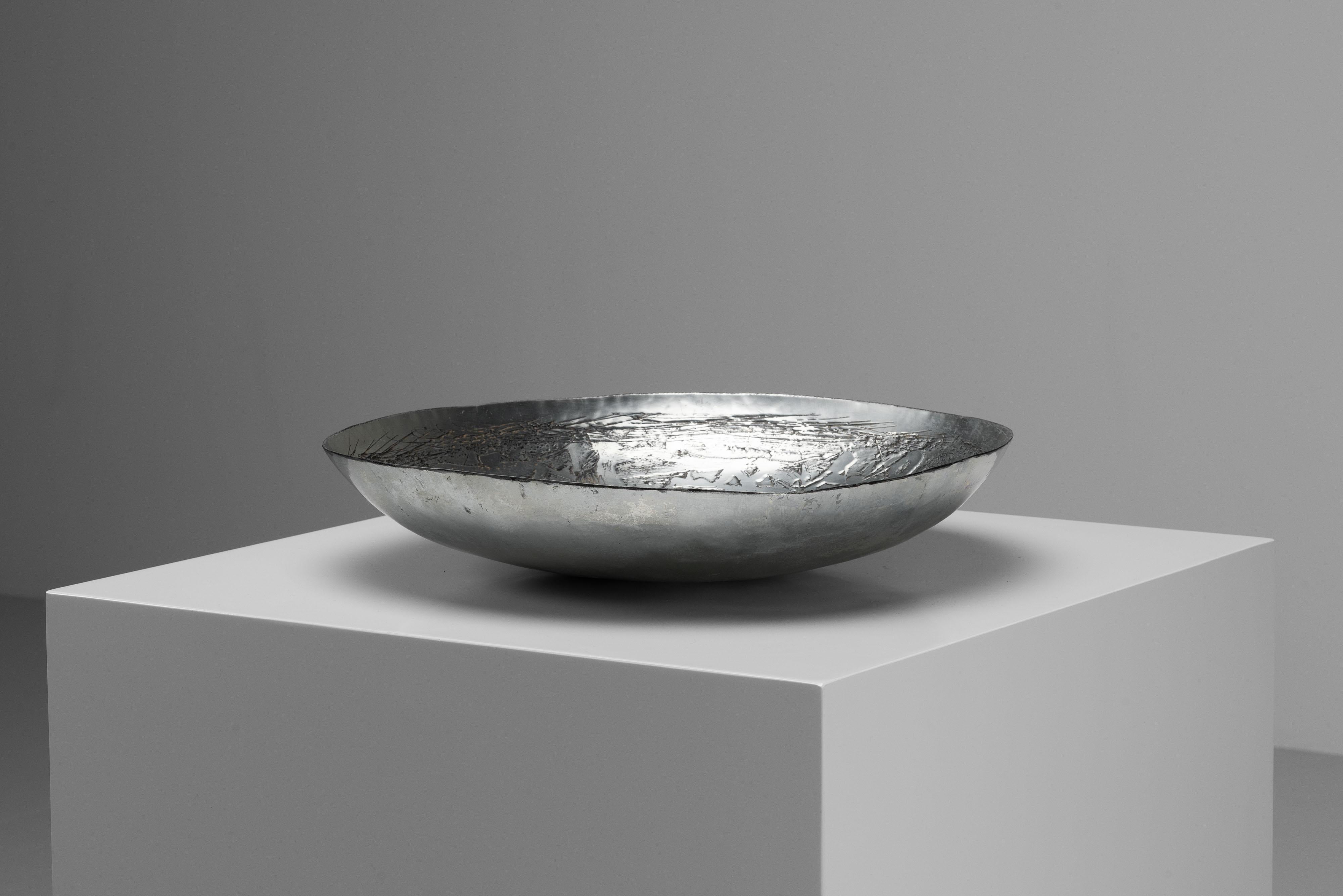 Nerone e Patuzzi etched aluminium bowl Italy 1975 6