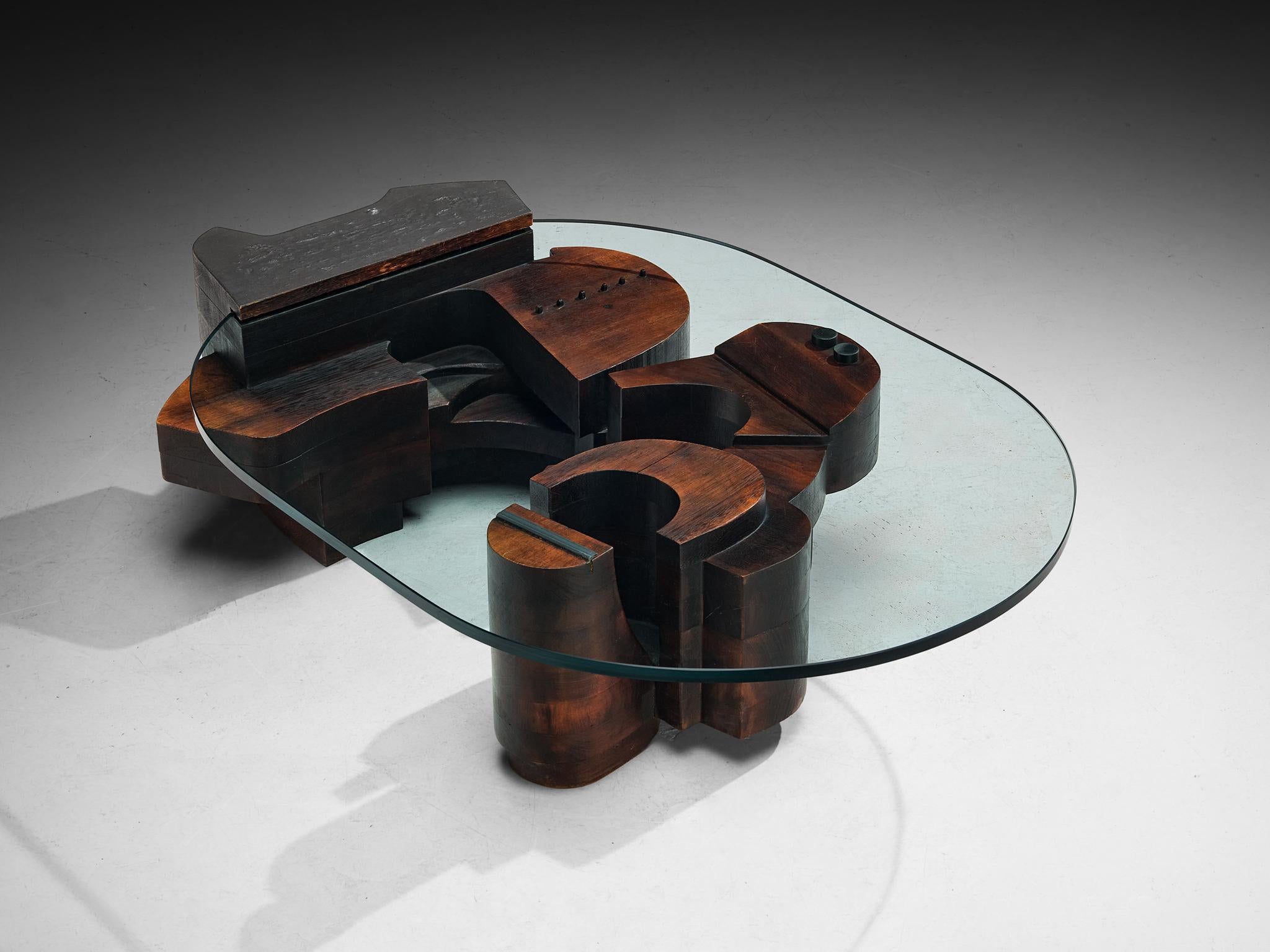 Glass Nerone Giovanni Ceccarelli Rare Coffee Table