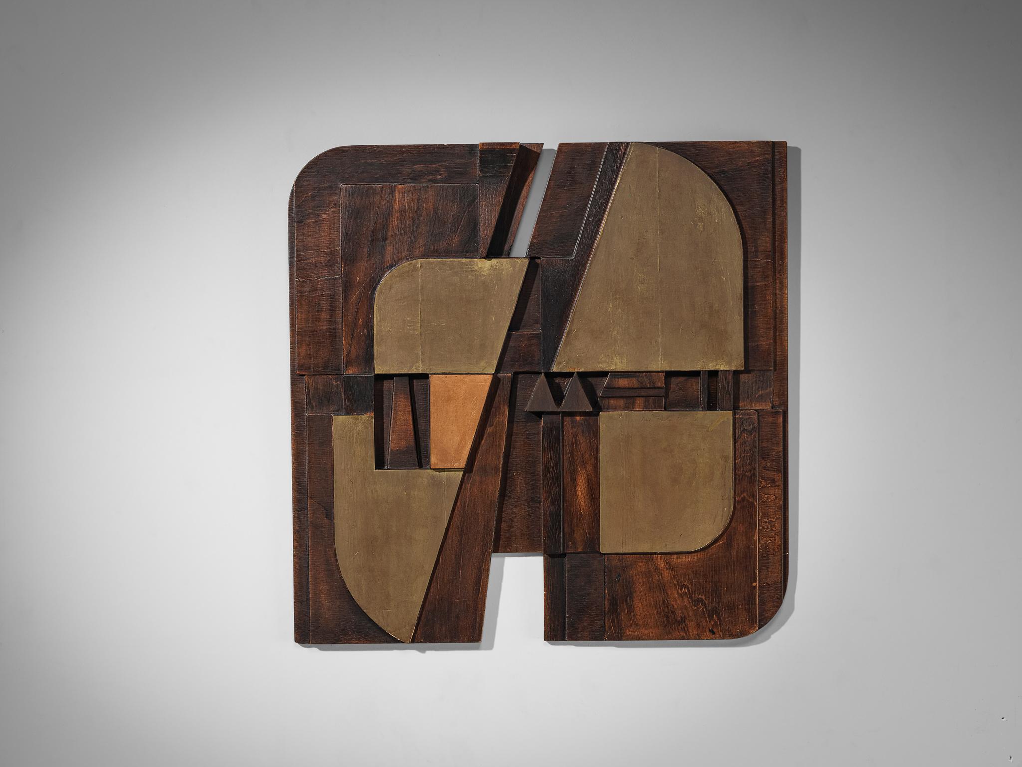 Nerone Giovanni Ceccarelli, wall panel, wood, copper, brass, signed ‘Nerone’, Italy, 1986

A sculptural and expressive wall panel, designed and created by Nerone Ceccarelli in 1986. The high-relief panel has a lively yet balanced composition. Nerone