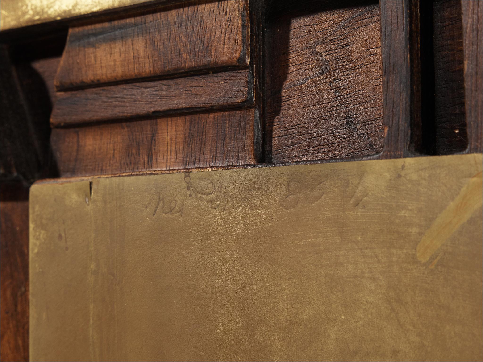 Nerone Giovanni Ceccarelli Wall Panel in Wood, Copper and Brass 1