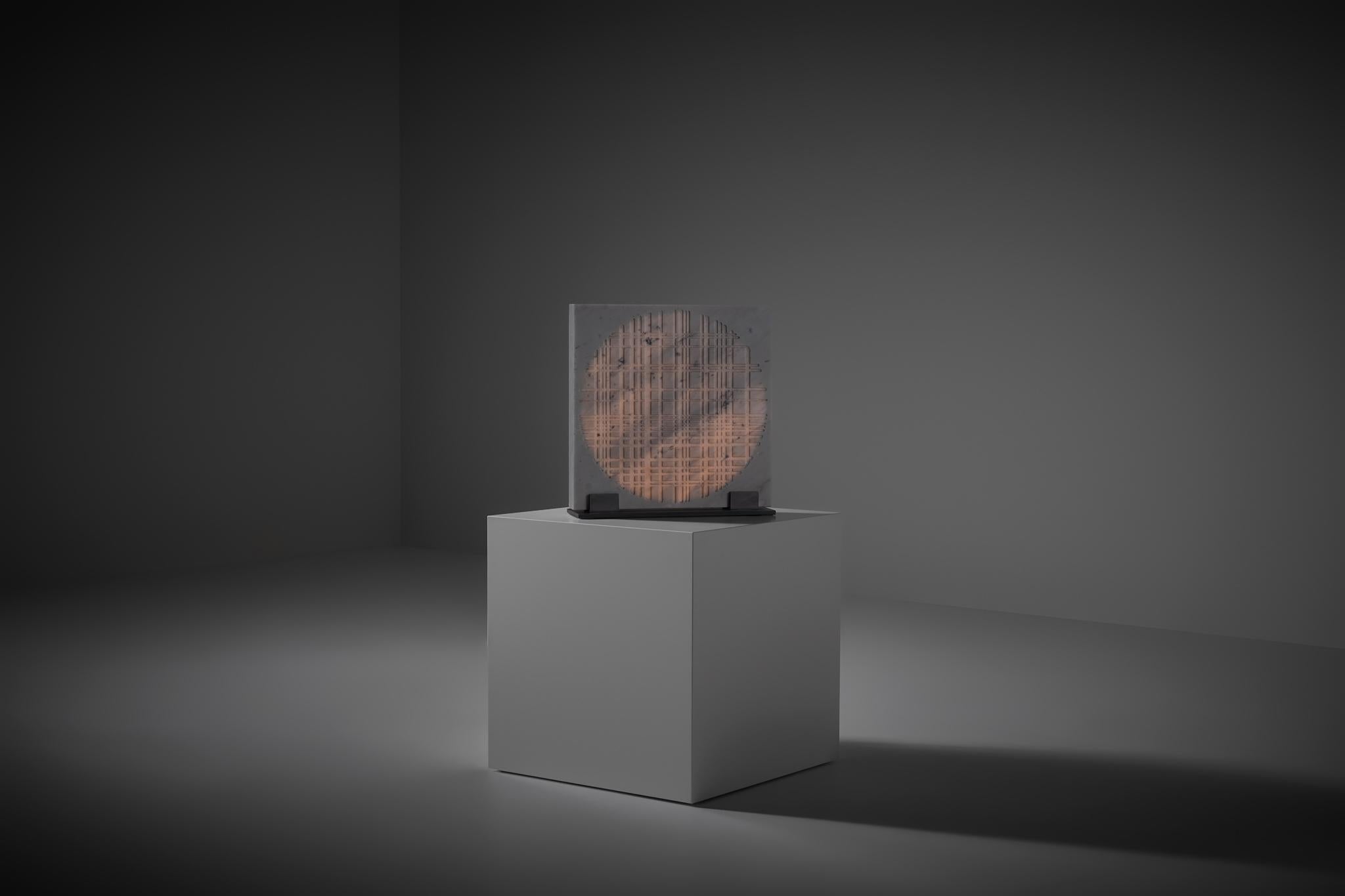 Carrara Marble Nerone & Patuzzi ‘C9 105 LP’ Marble lighting Sculpture for Forme e Superfici For Sale