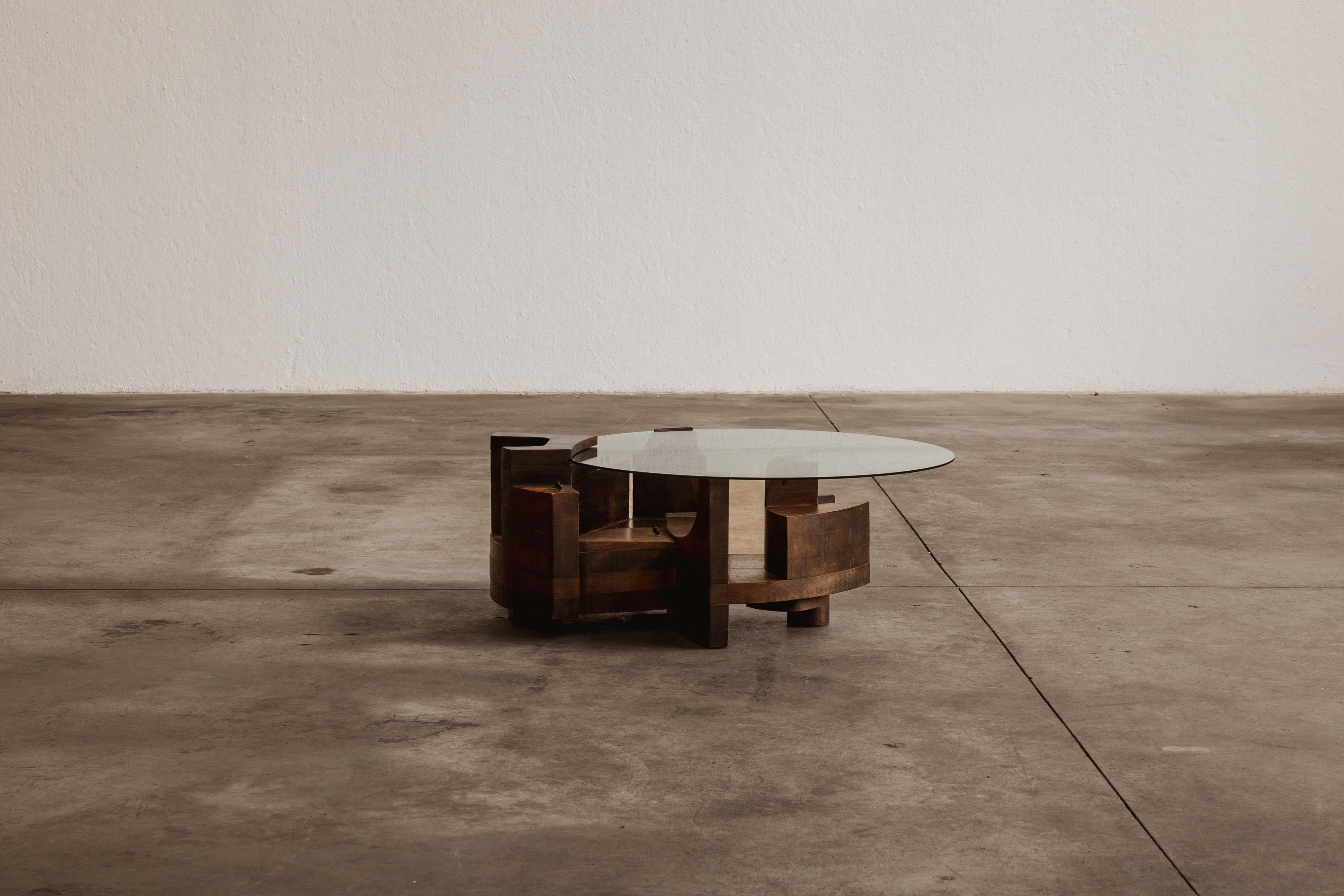 Verre Table basse Nerone & Patuzzi pour Gruppo NP2, 1972 en vente