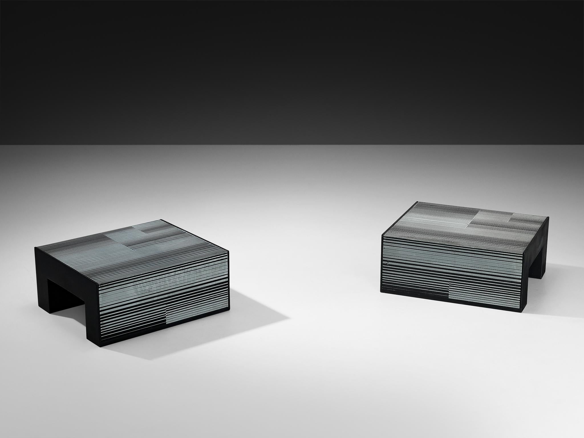 Nerone & Patuzzi for Gruppo NP2 Pair of Coffee Tables in Zinc in vendita 3