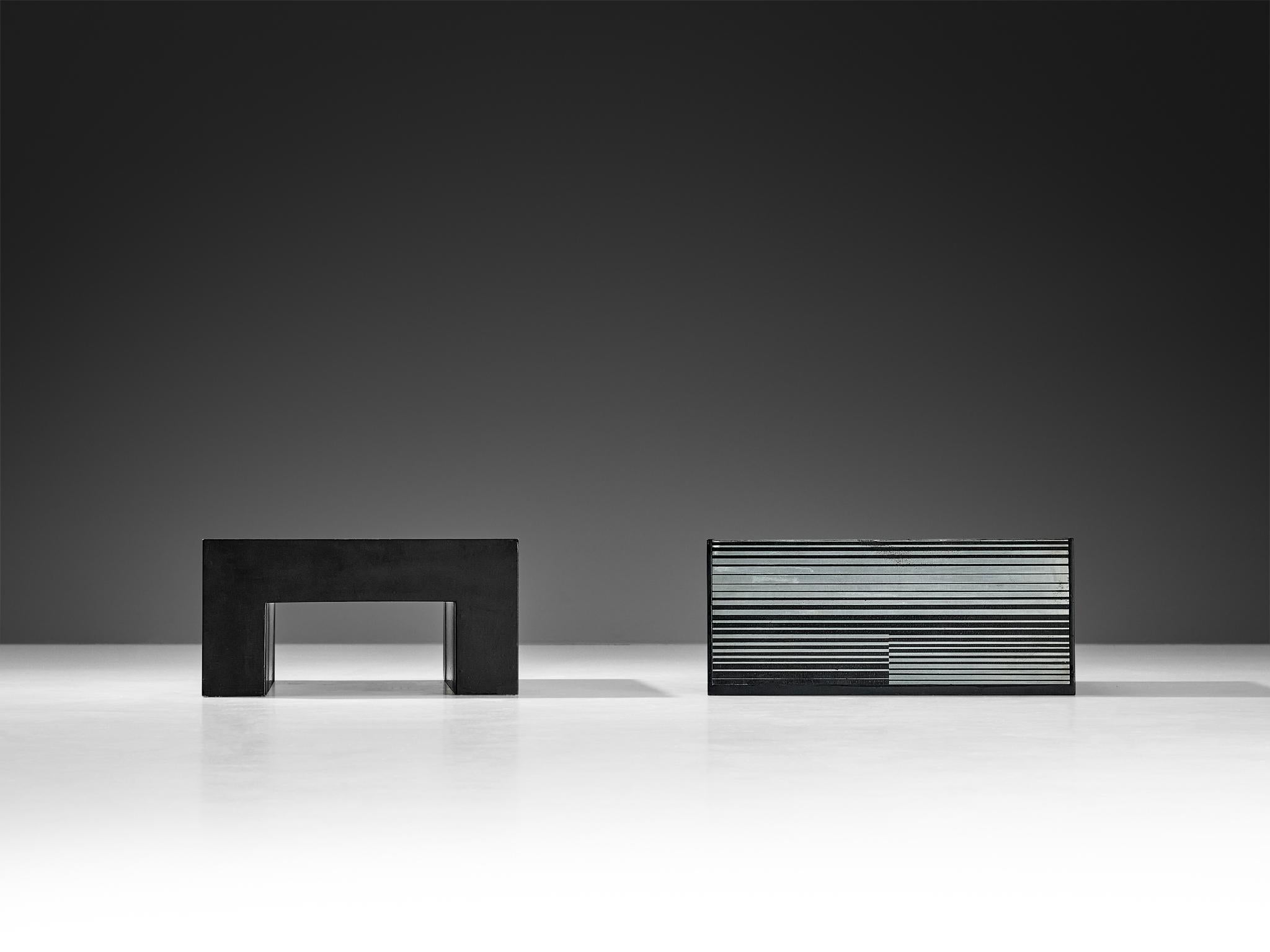 Fine XX secolo Nerone & Patuzzi for Gruppo NP2 Pair of Coffee Tables in Zinc in vendita