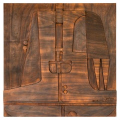 Nerone & Patuzzi for Gruppo NP2 Sculptural Wooden Panel, Circa 1970, Italy