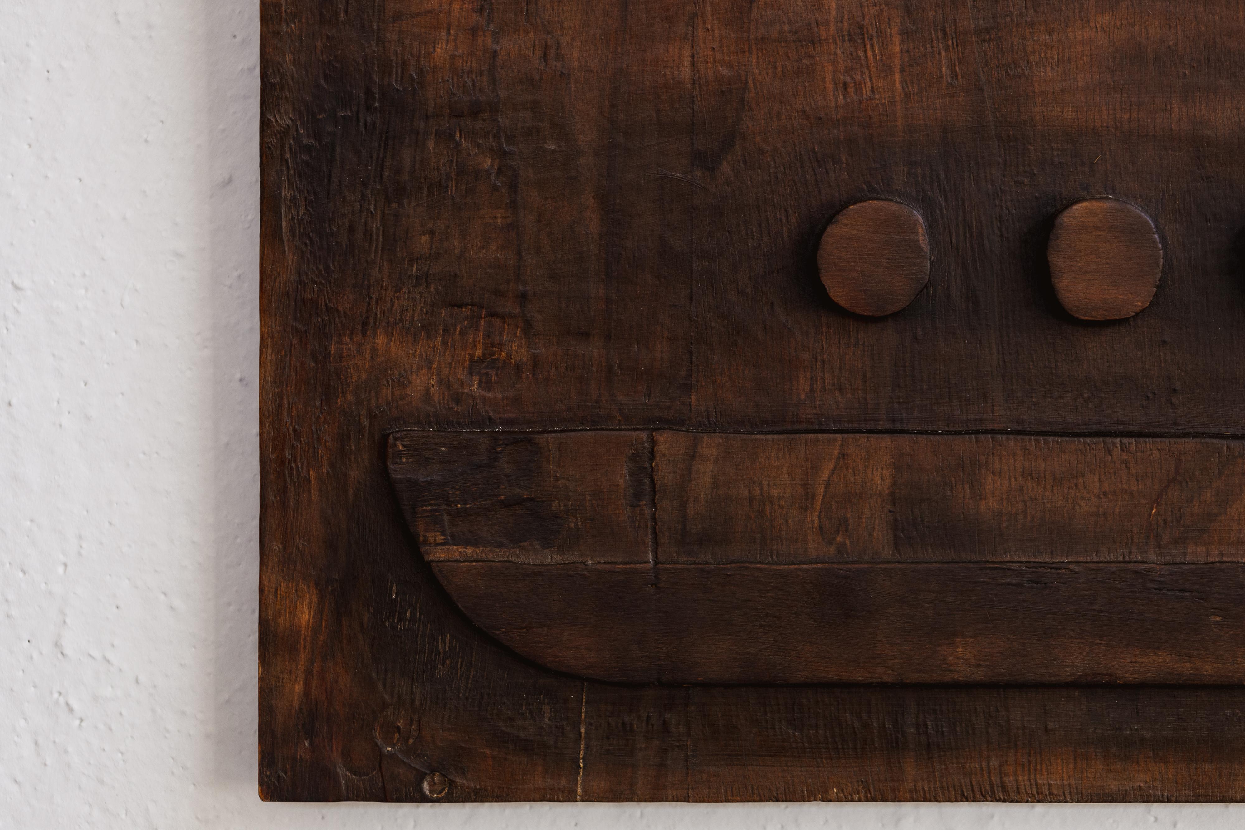 Nerone & Patuzzi Sculptural Wooden Wall Panel for NP2, 1973 For Sale 3