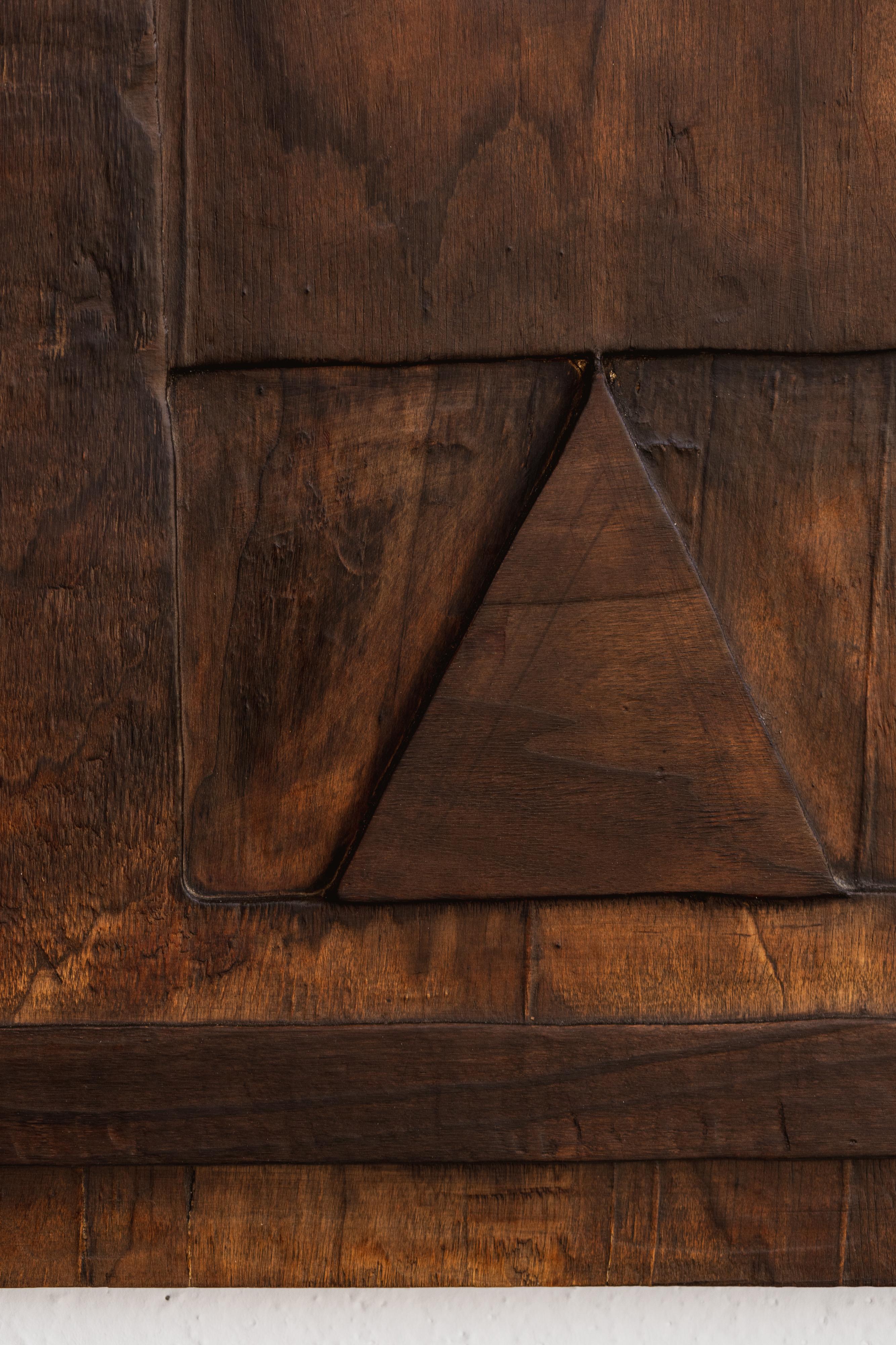 Late 20th Century Nerone & Patuzzi Sculptural Wooden Wall Panel for NP2, 1973 For Sale