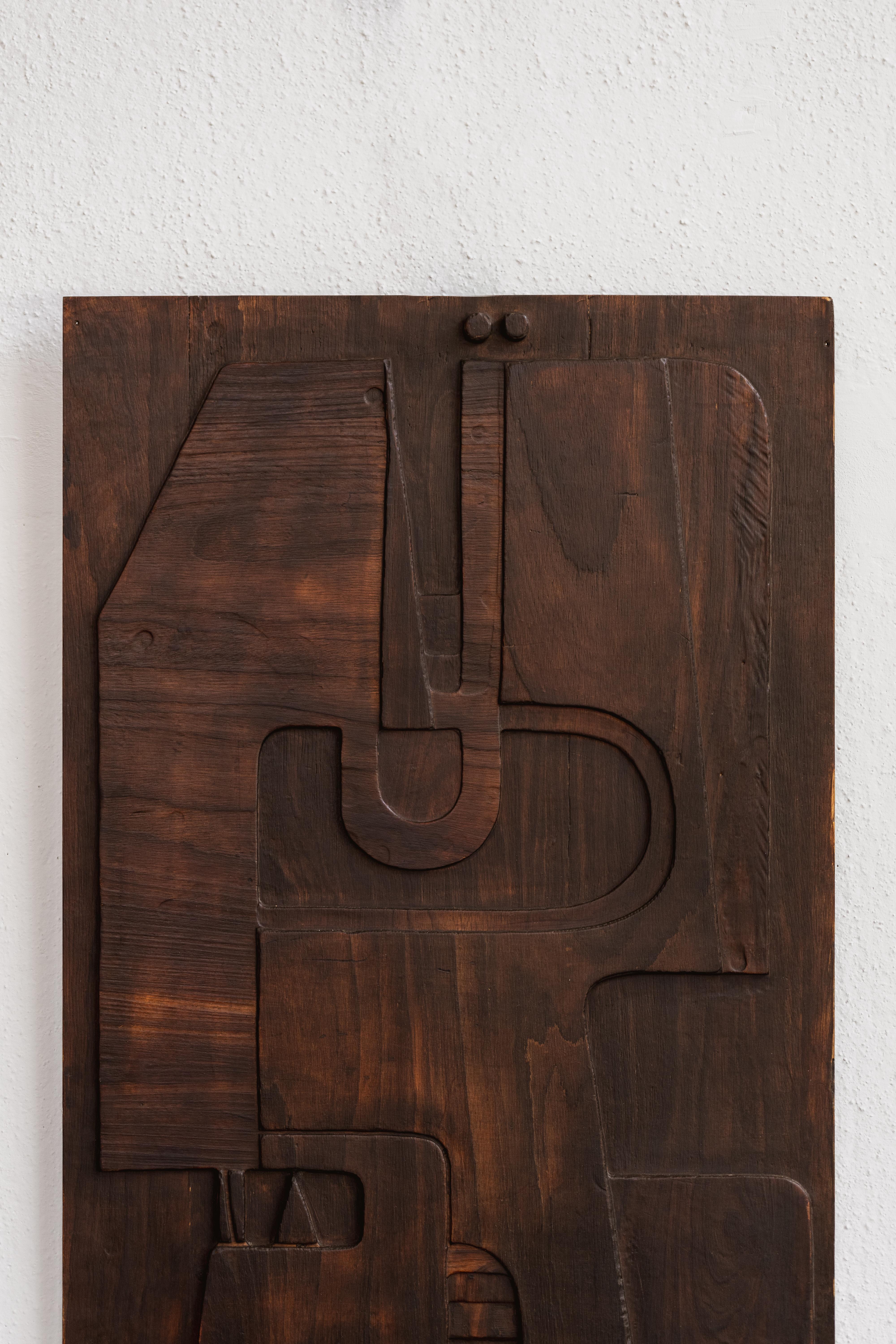 Nerone & Patuzzi Sculptural Wooden Wall Panel for NP2, 1973 For Sale 4
