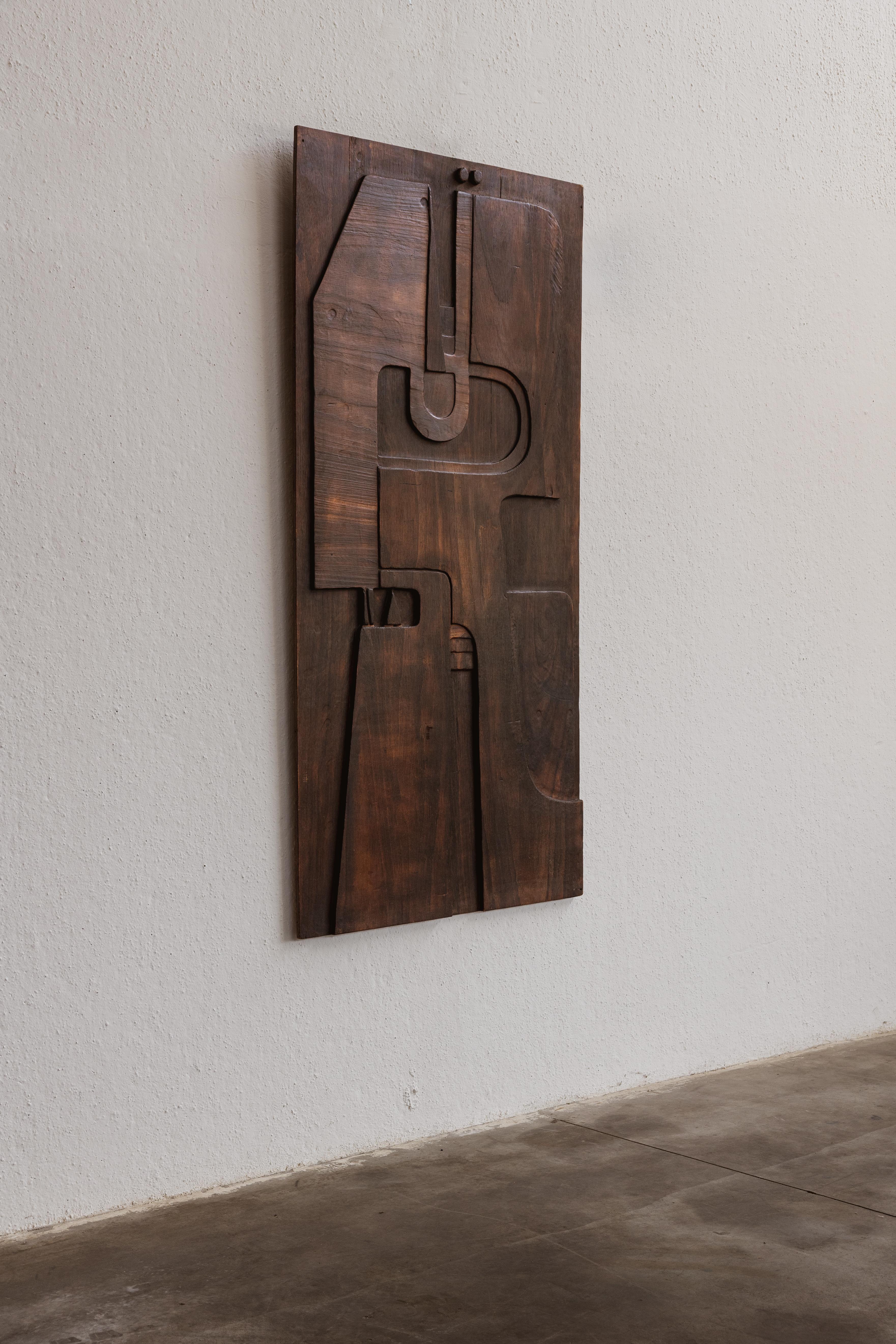 Nerone & Patuzzi Sculptural Wooden Wall Panel for NP2, 1973 In Good Condition For Sale In Lonigo, Veneto