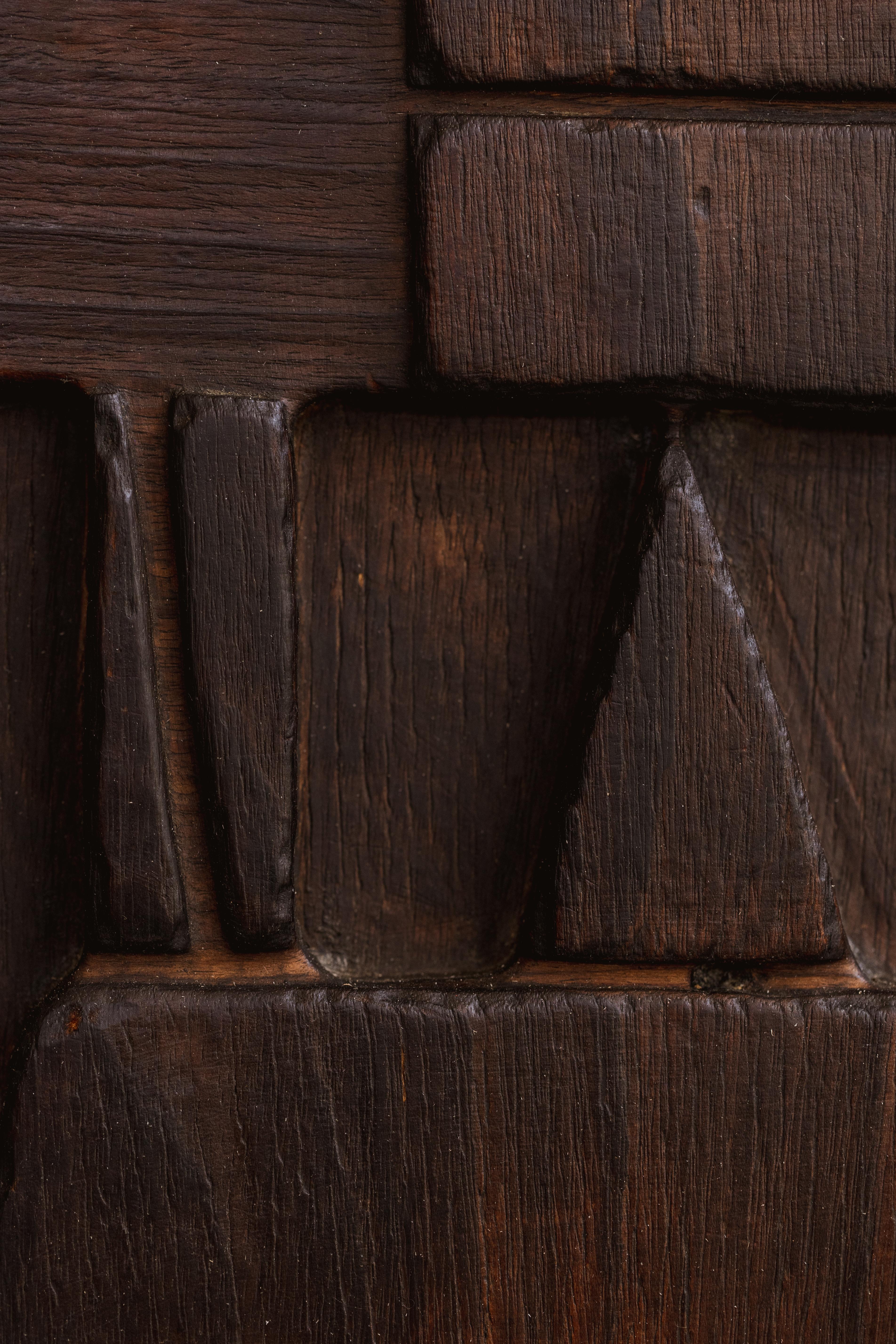 Mahogany Nerone & Patuzzi Sculptural Wooden Wall Panel for NP2, 1973 For Sale