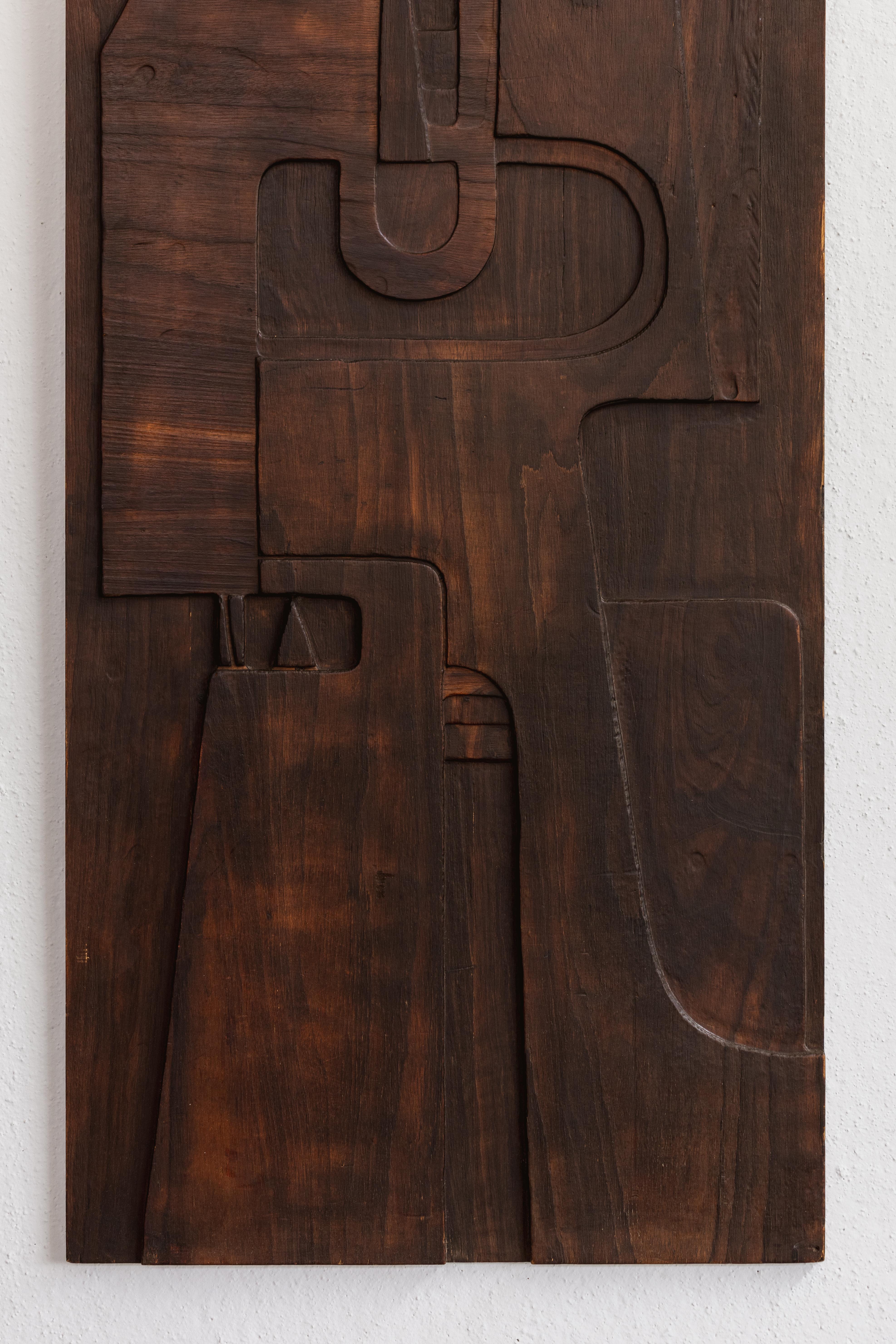Nerone & Patuzzi Sculptural Wooden Wall Panel for NP2, 1973 For Sale 1