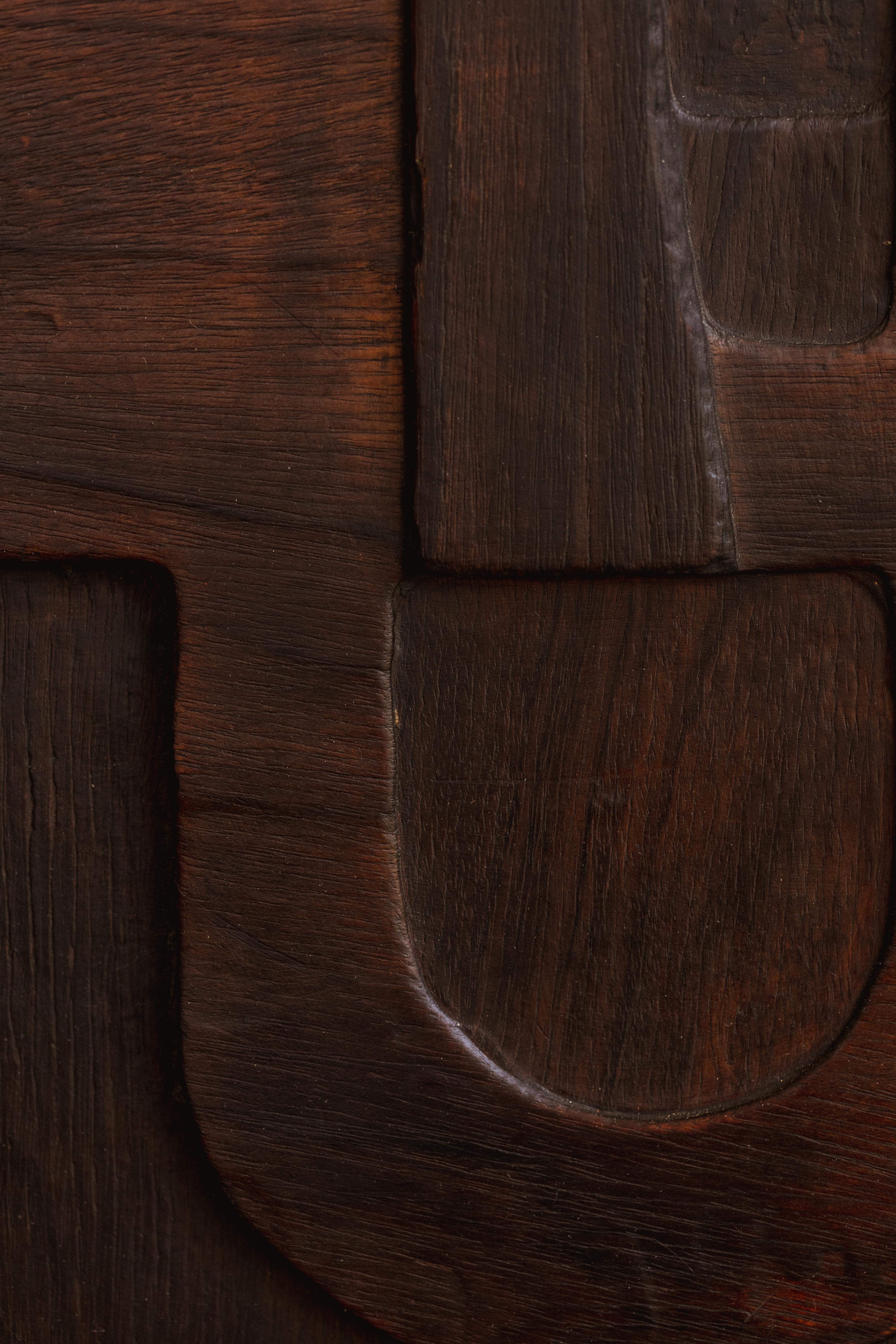 Nerone & Patuzzi Sculptural Wooden Wall Panel for NP2, 1973 For Sale 2