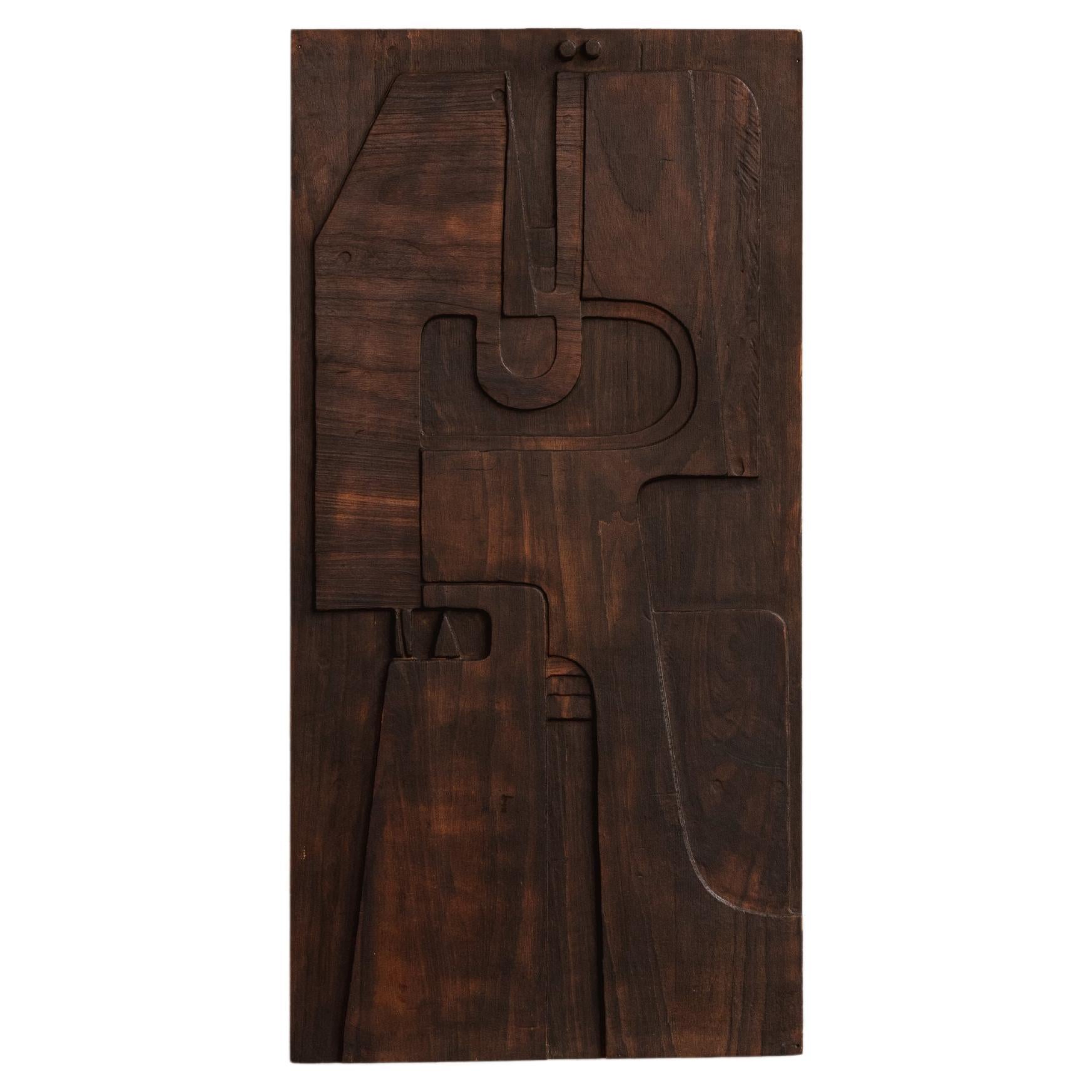 Nerone & Patuzzi Sculptural Wooden Wall Panel for NP2, 1973