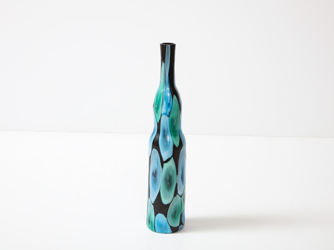 Nerox Bottle/ Vase by Hermano Toso for Fratellli Toso In Good Condition For Sale In New York, NY