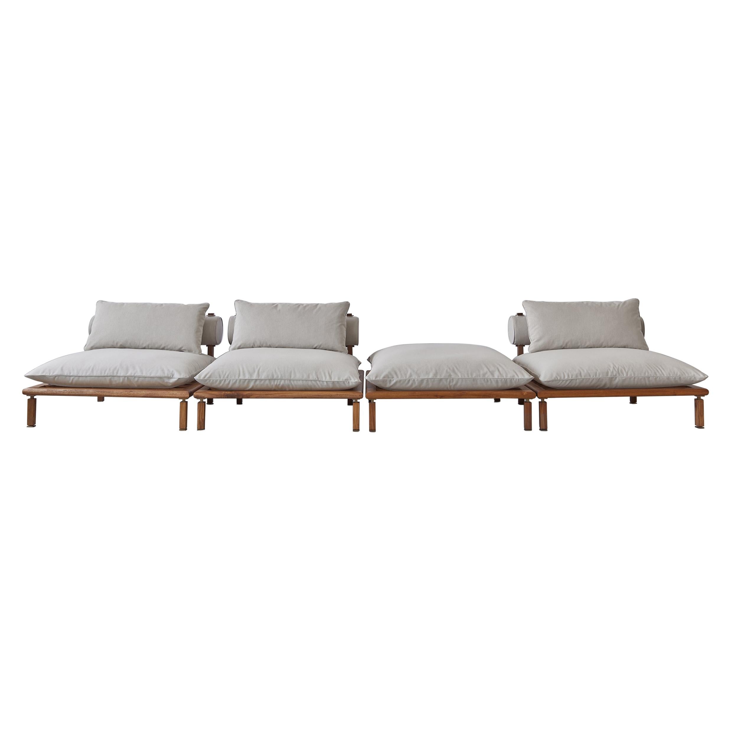 Nerthus Indoor Outdoor Sofa in Teak by ATRA