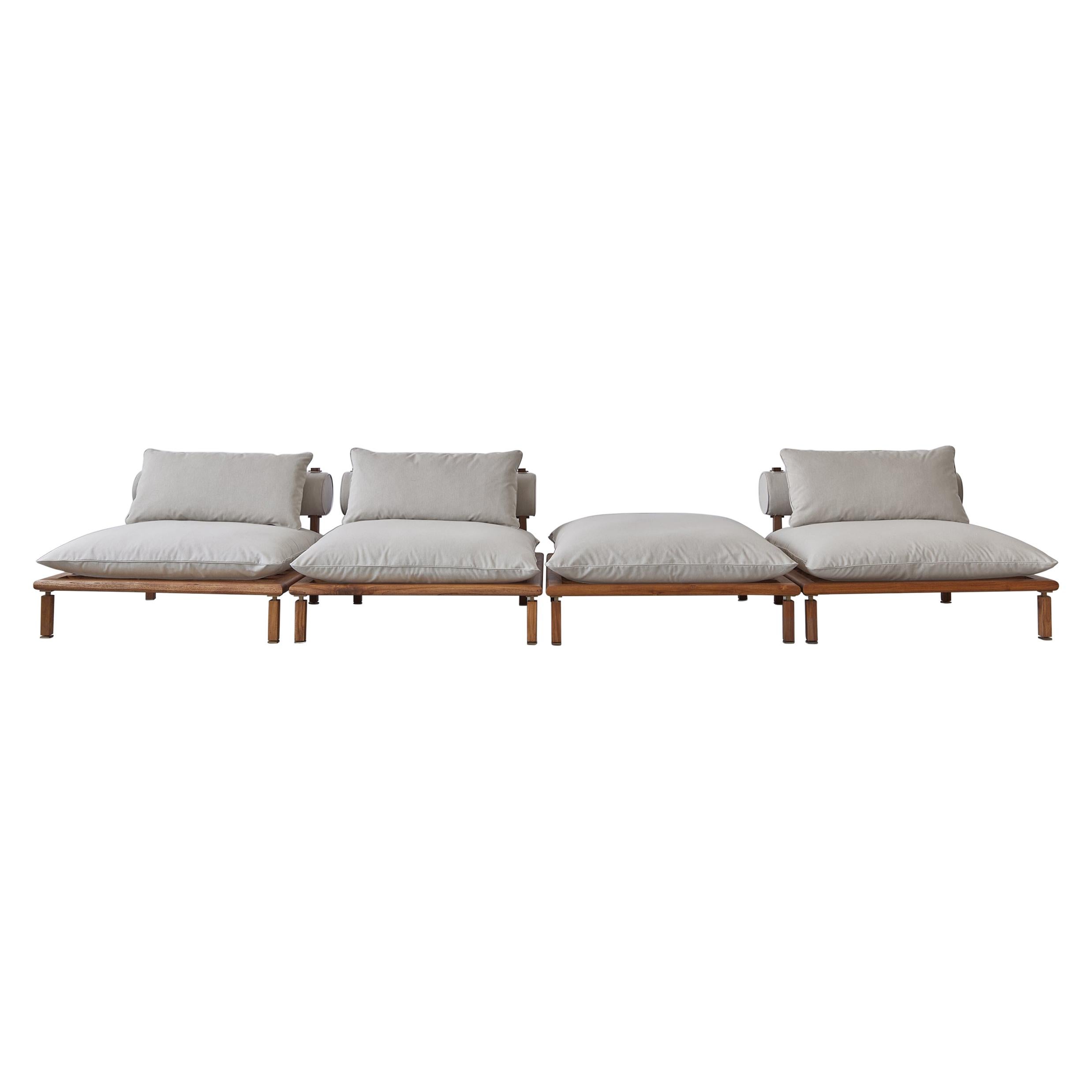 Nerthus Indoor Outdoor Sofa in Teak by ATRA For Sale