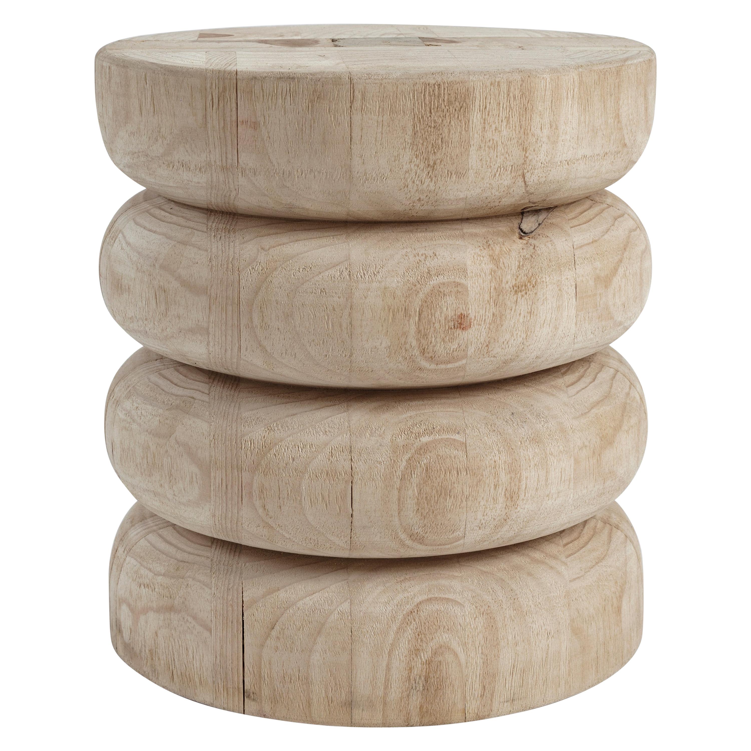 NERU TOTEM STOOL 5, Radiata Wood Utility Sculpture by Rebeca Cors For Sale