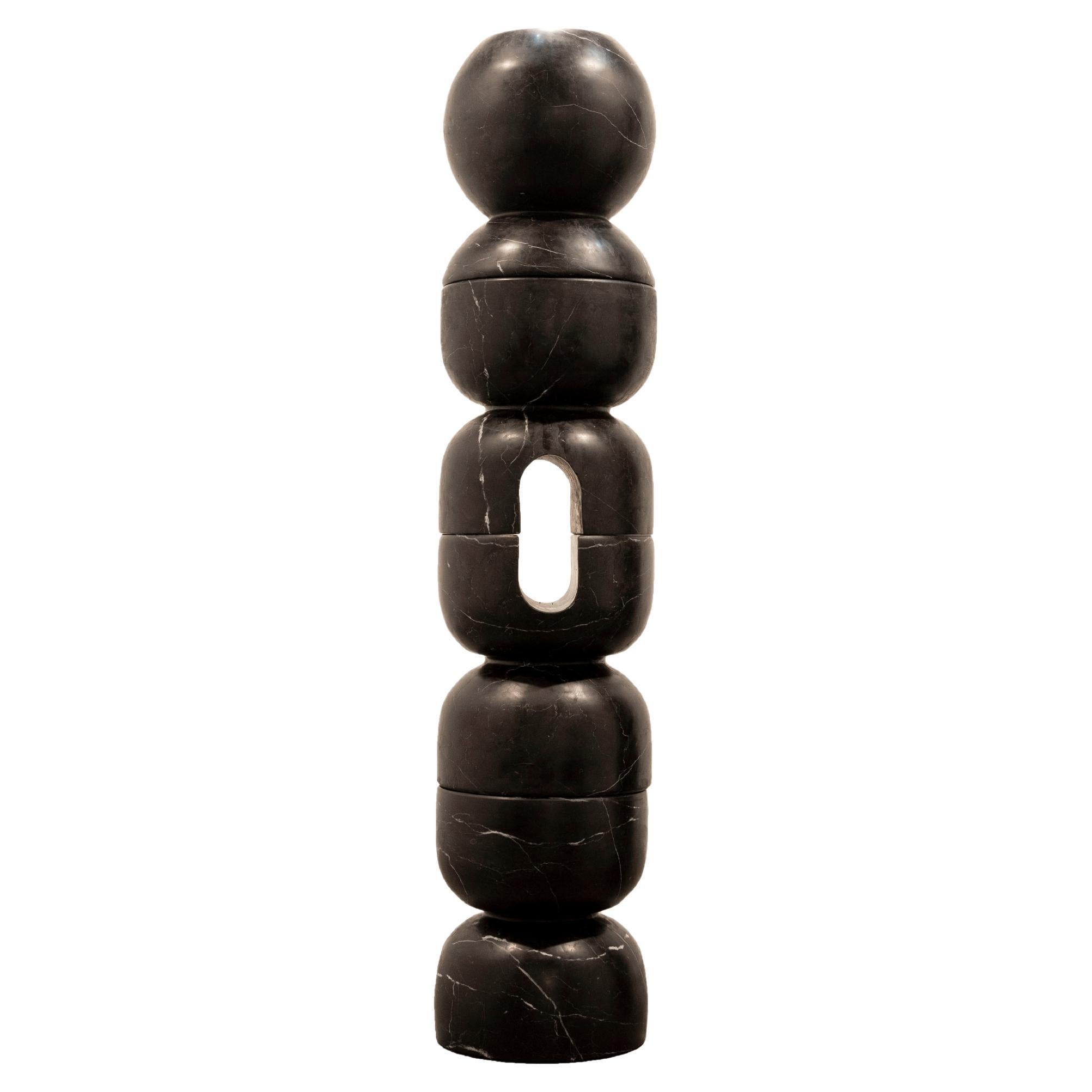 NERU TOTEM, Handcrafted Marble Sculpture (#B) by Rebeca Cors