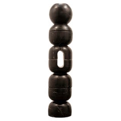 4 NERU TOTEM, Black Marble Sculpture by Rebeca Cors