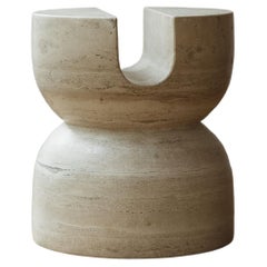 NERU TOTEM STOOL 1,  Marble Utility Sculpture by Rebeca Cors