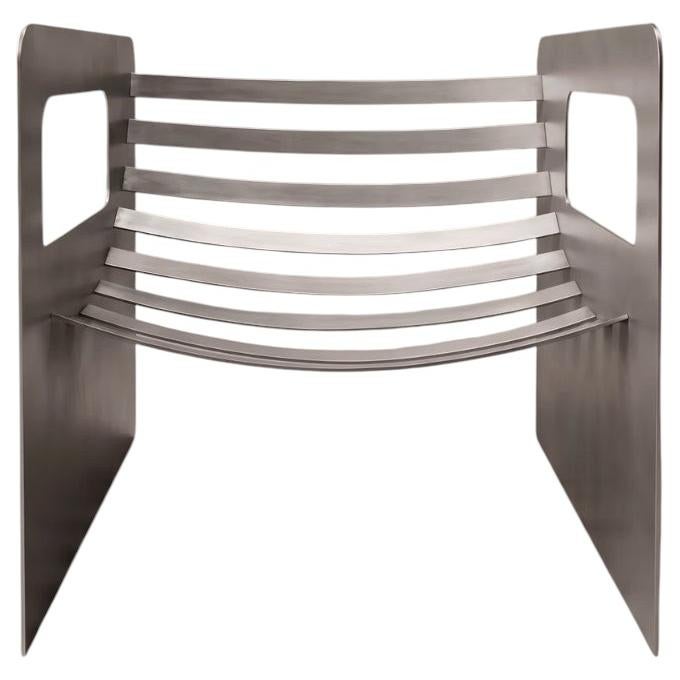 Nerve Armchair in Stainless Steel by Metalmorphosis Studio