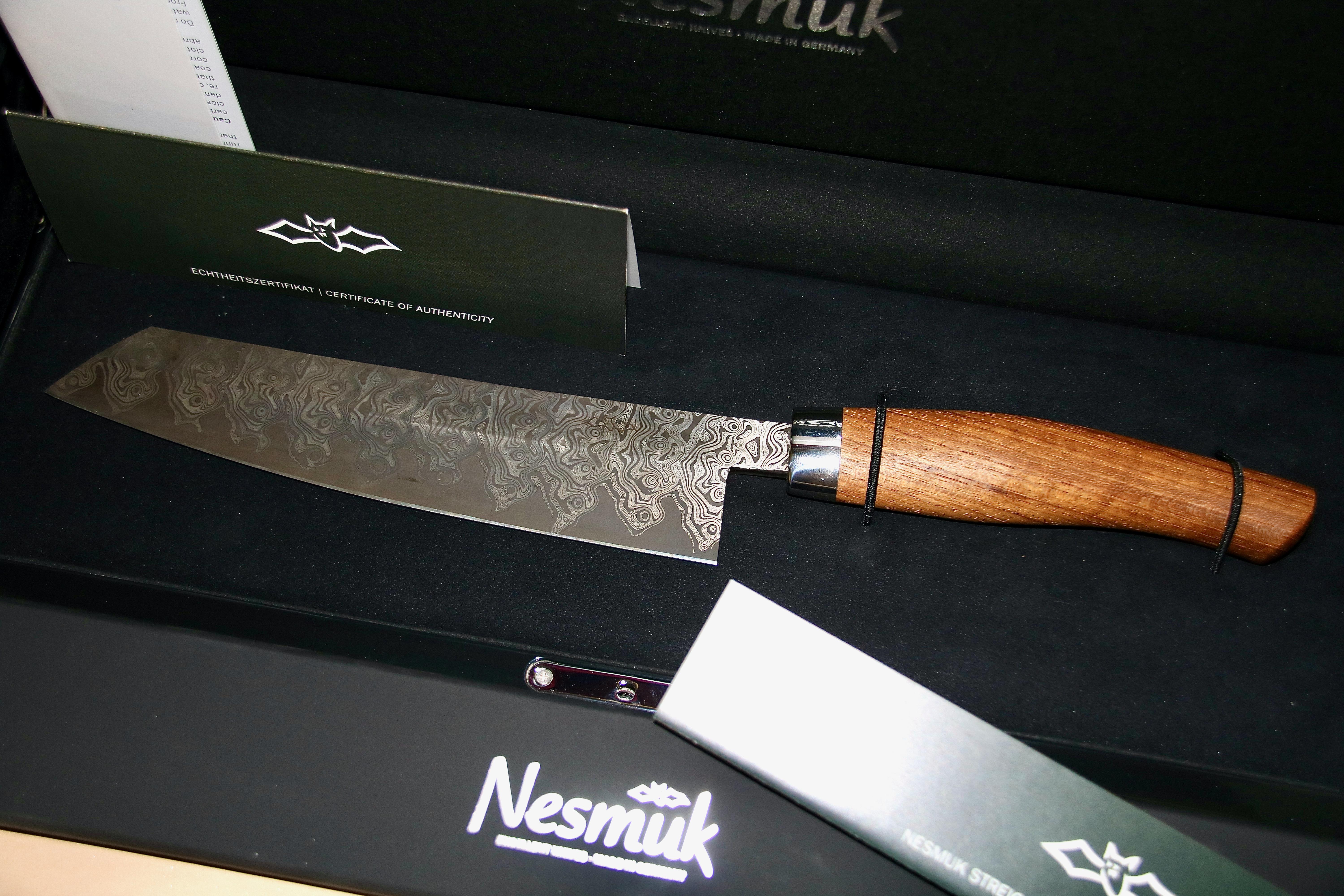 German Nesmuk Mecca Premium Chef's Knife, Cook`s Blade Damascus Steel, Limited to 25 For Sale