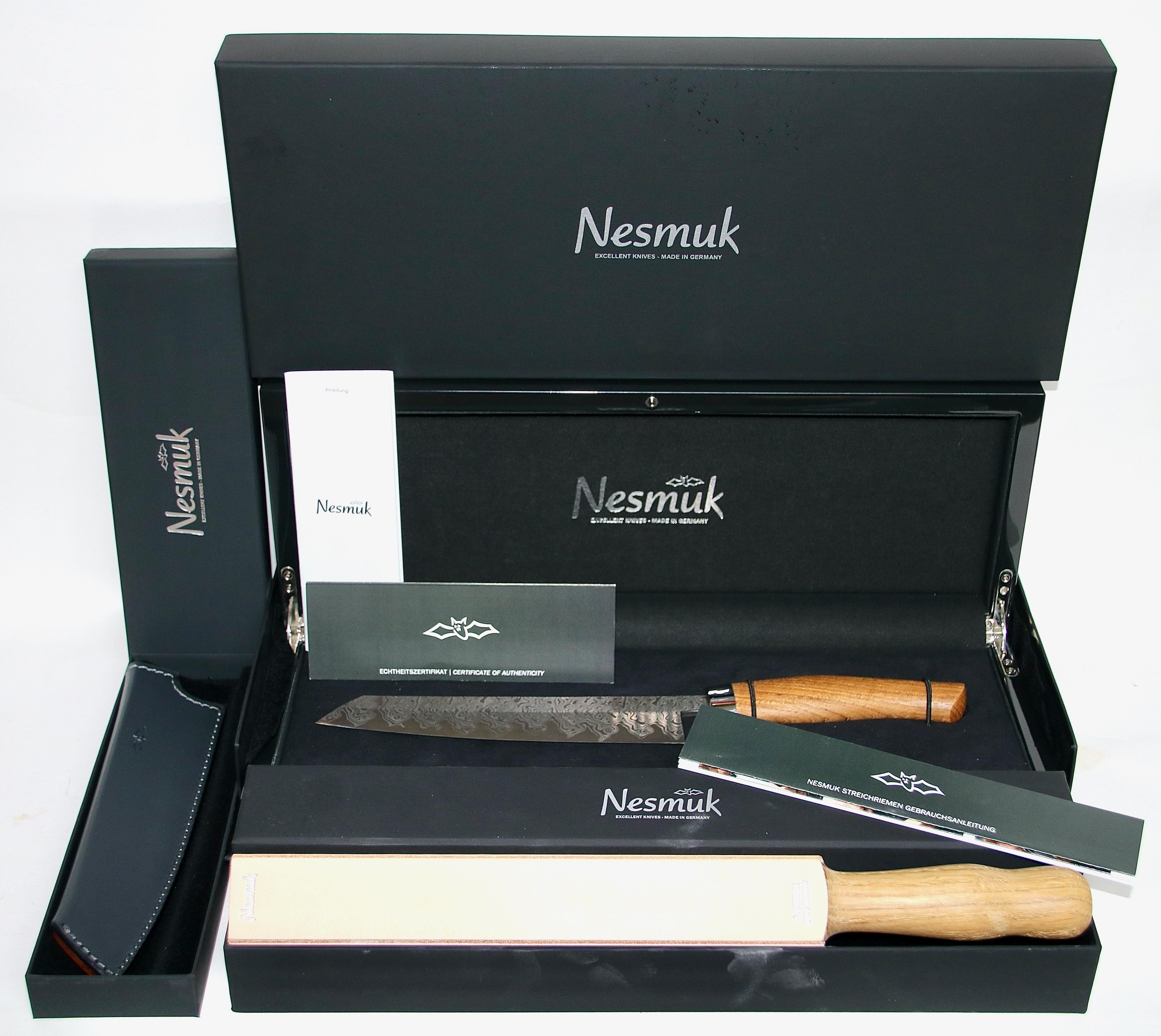 Forged Nesmuk Mecca Premium Chef's Knife, Cook`s Blade Damascus Steel, Limited to 25 For Sale