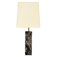 Nessen Block Table Lamp in Black Marble, 1940s