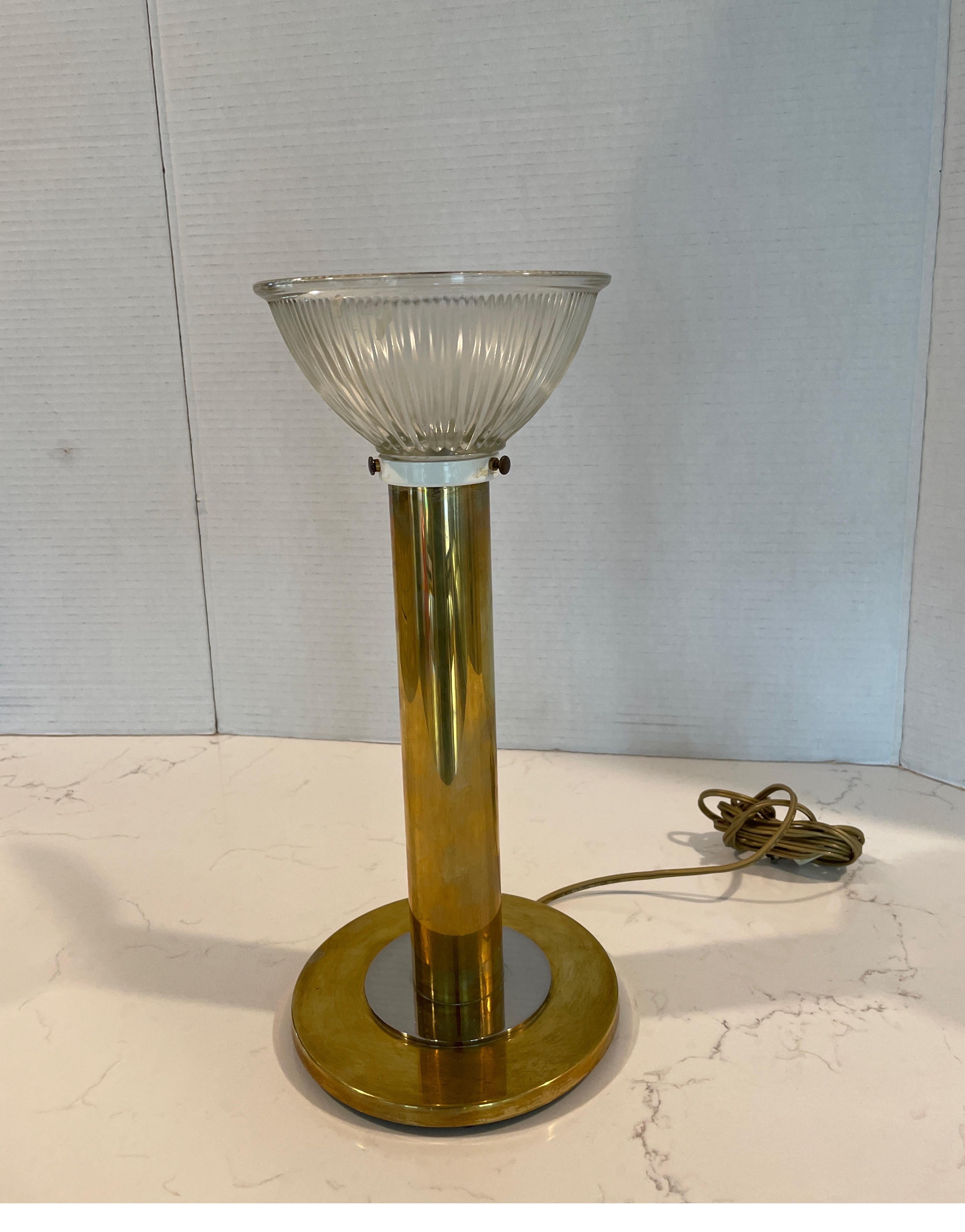 Nessen Brass and Chrome Desk Lamp In Good Condition For Sale In Chicago, IL