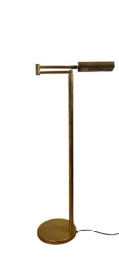 Nessen Brass Swing Arm Floor Lamp